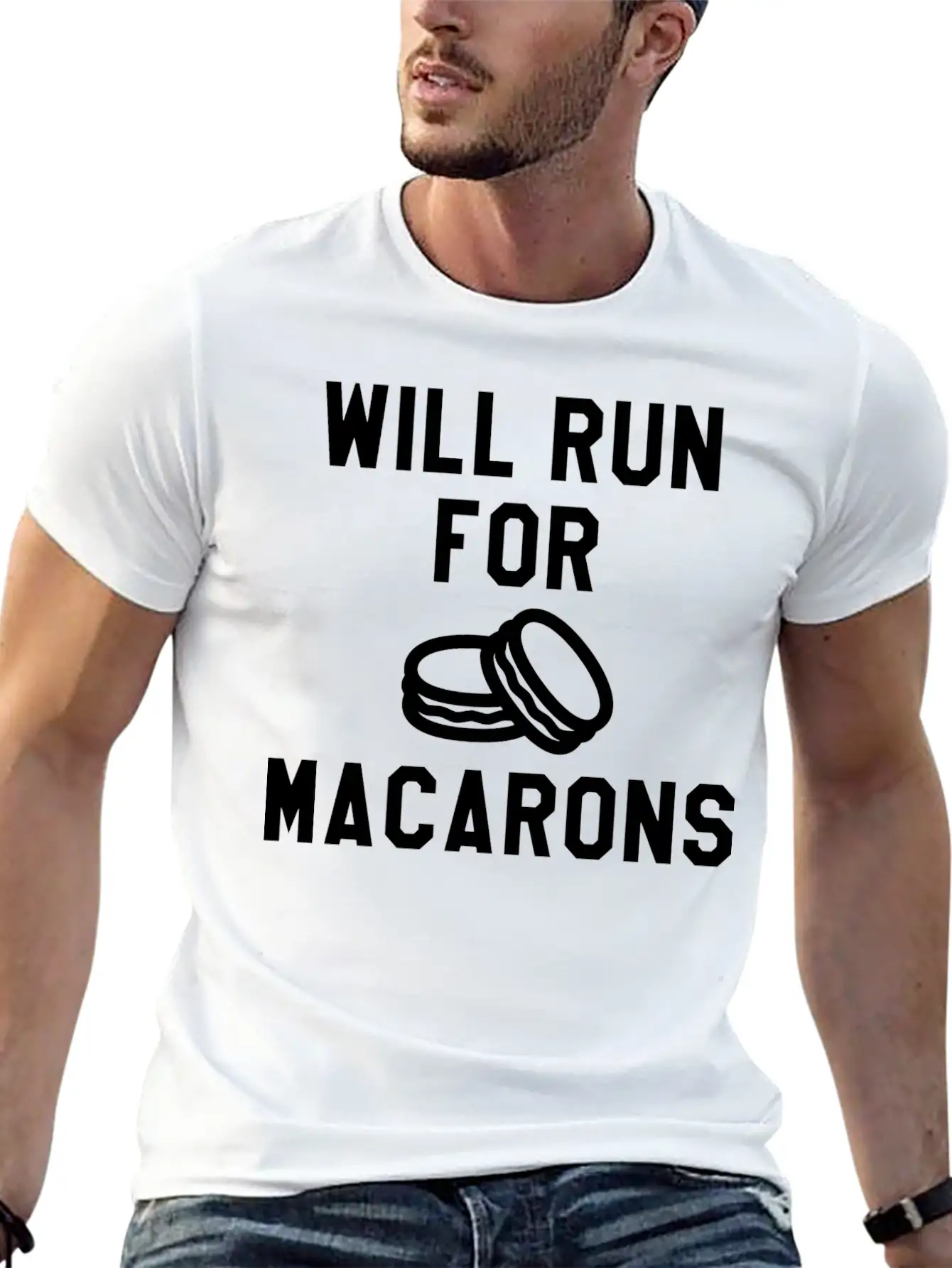 Will Run For Macarons Relaxed Everyday Tee – Lightweight And Durable Cotton