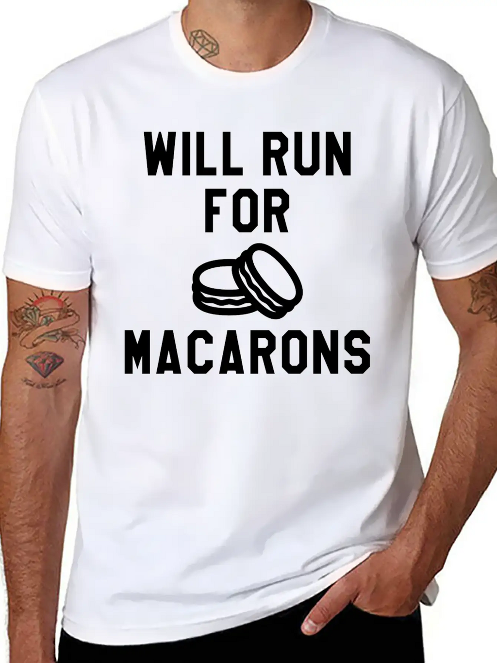 Will Run For Macarons Relaxed Everyday Tee – Lightweight And Durable Cotton