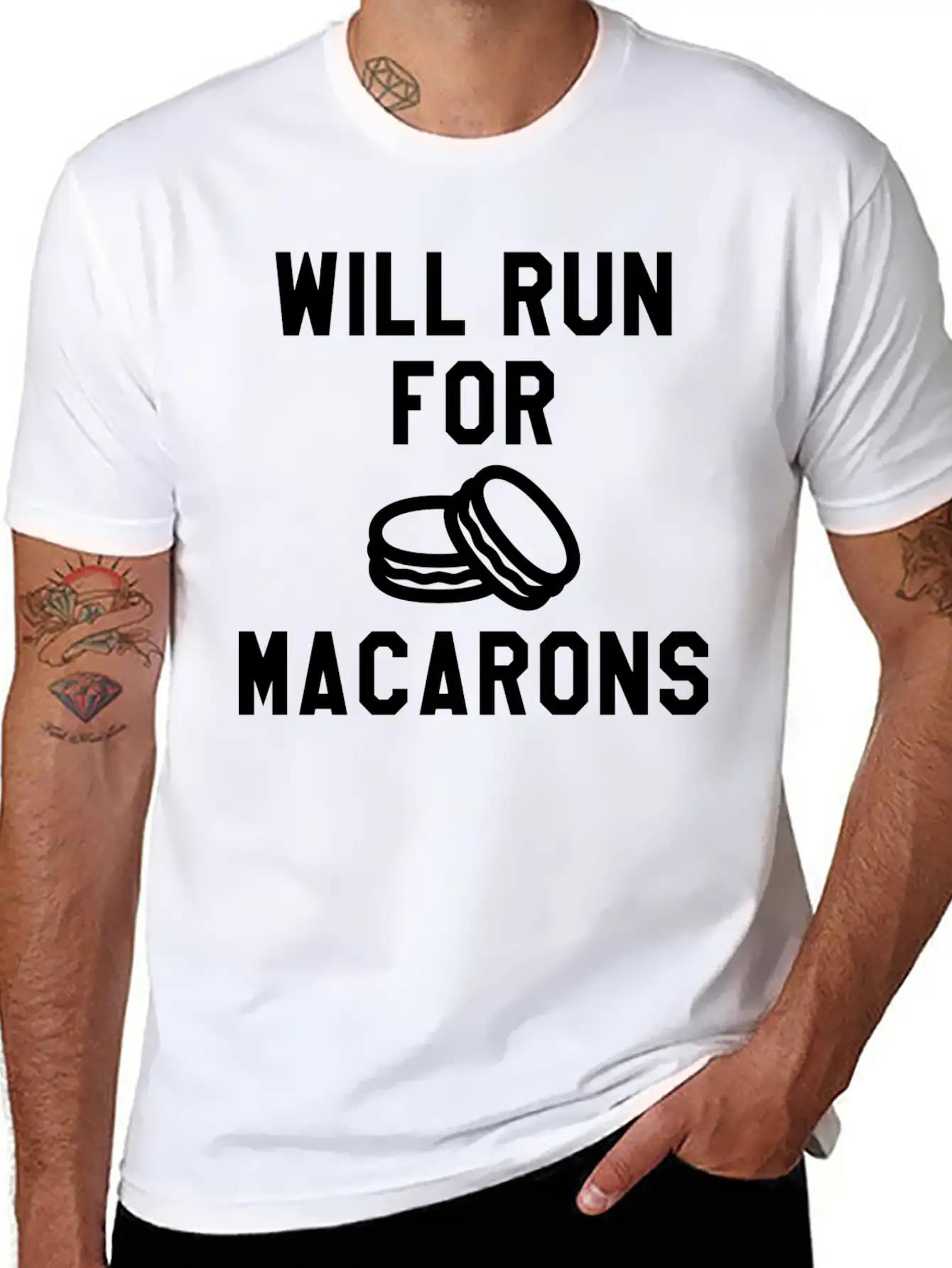 Will Run For Macarons Relaxed Everyday Tee – Lightweight And Durable Cotton