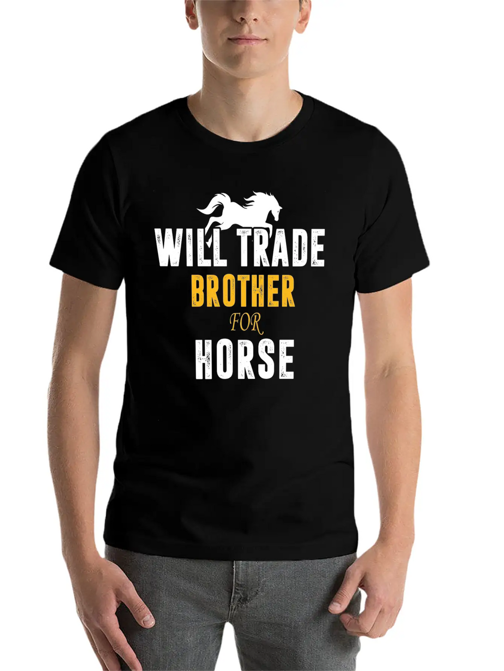 Will Trade Brother For Horse Basic Graphic T-Shirt – Daily Comfort In Soft Cotton