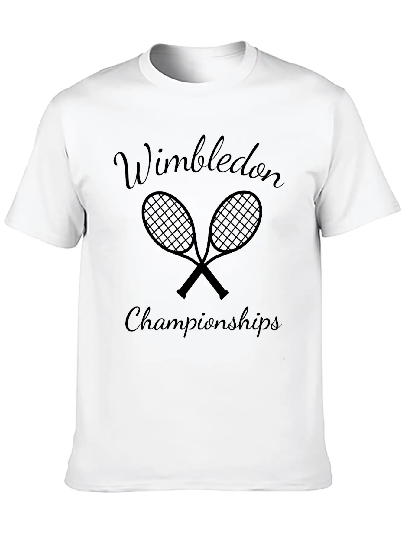 Wimbledon Championships Tennis Player - White Text Classic Cotton Tee – Unisex Comfort For Any Season