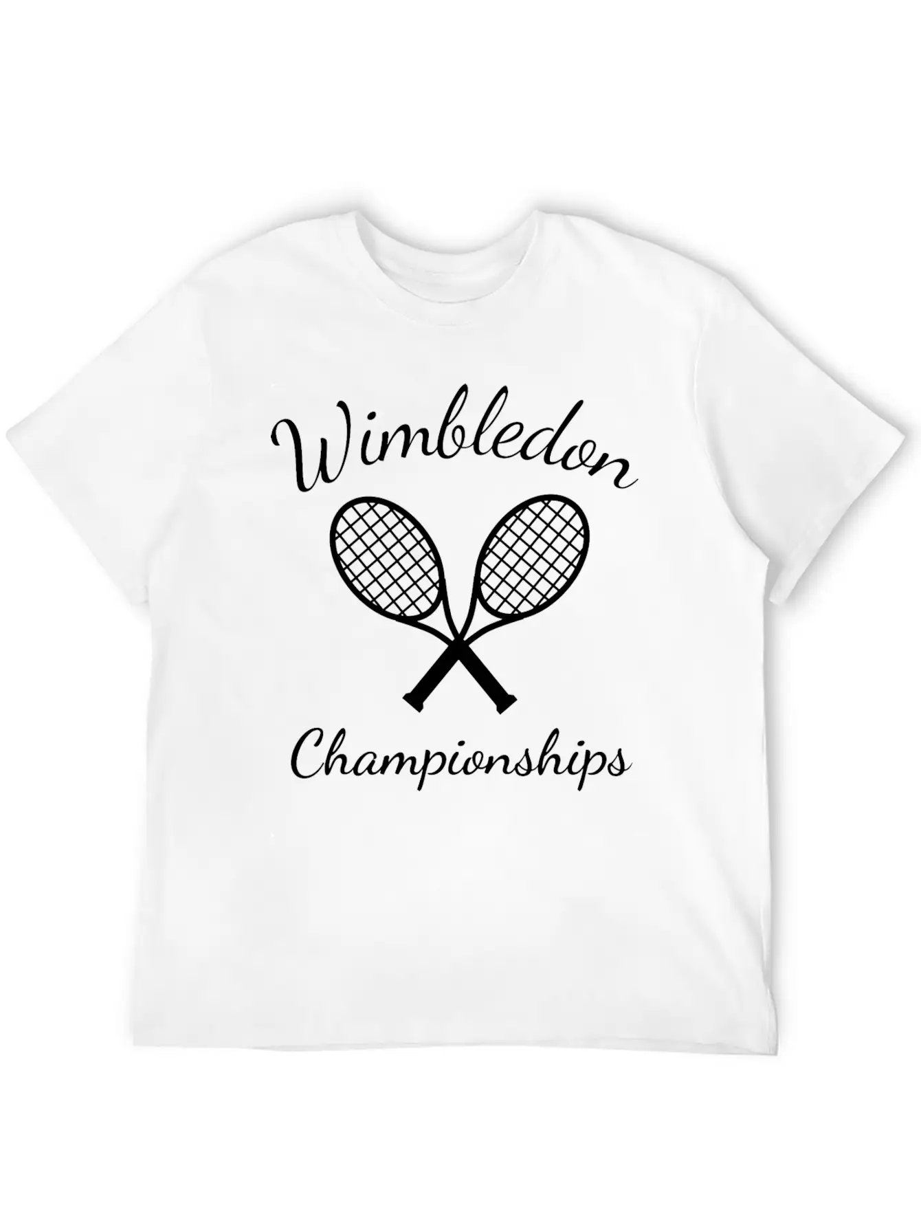 Wimbledon Championships Tennis Player - White Text Classic Cotton Tee – Unisex Comfort For Any Season