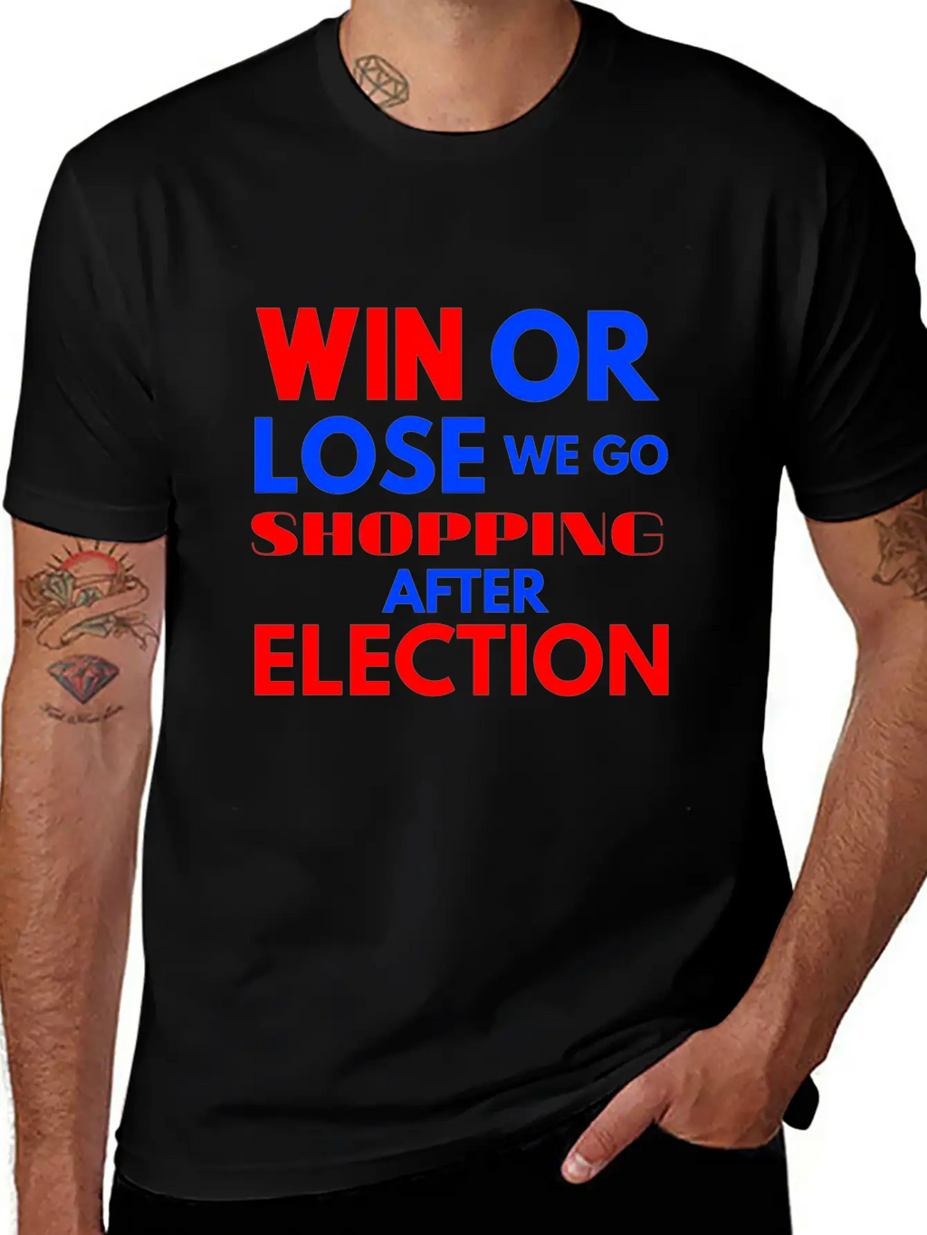 Win Or Lose We Go Shopping After Election Breathable Soft Cotton T-Shirt – Timeless Casual Look