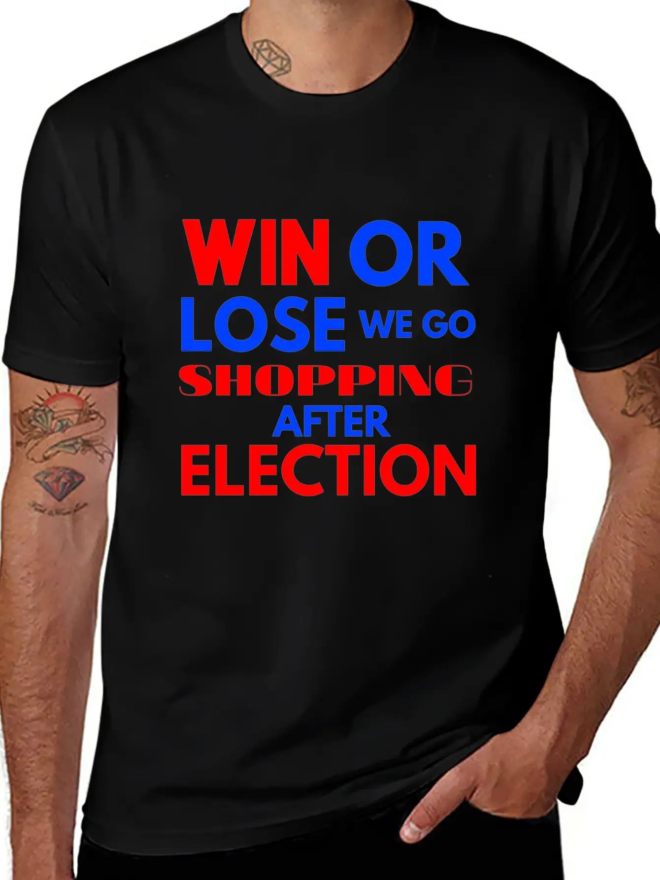 Win Or Lose We Go Shopping After Election Breathable Soft Cotton T-Shirt – Timeless Casual Look