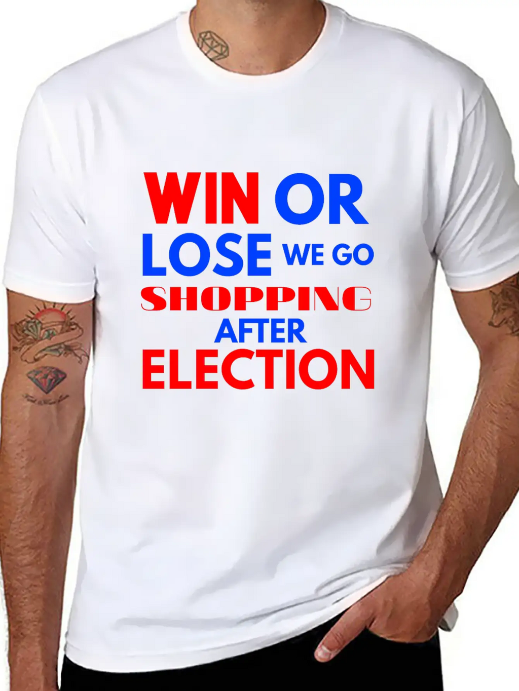 Win Or Lose We Go Shopping After Election Breathable Soft Cotton T-Shirt – Timeless Casual Look