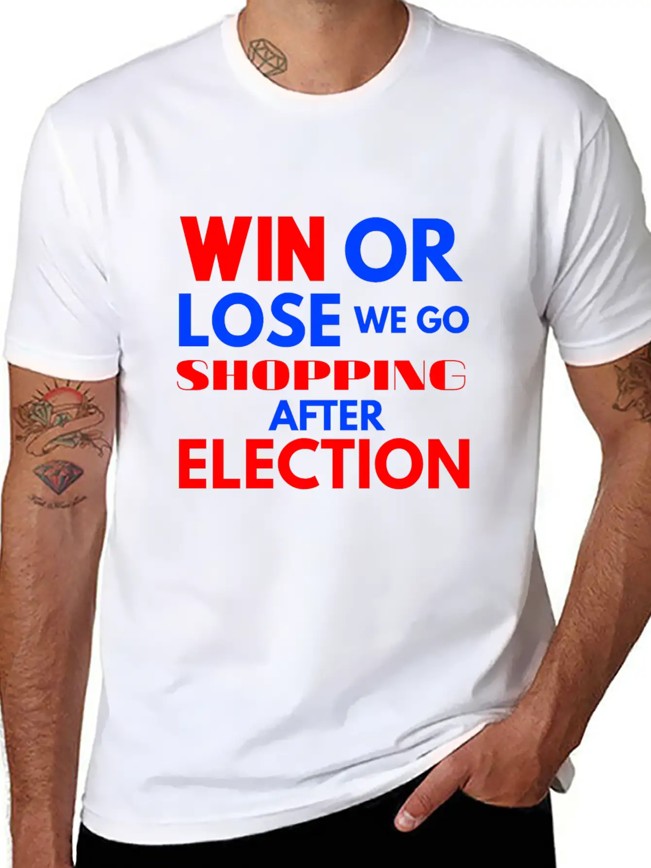 Win Or Lose We Go Shopping After Election Breathable Soft Cotton T-Shirt – Timeless Casual Look