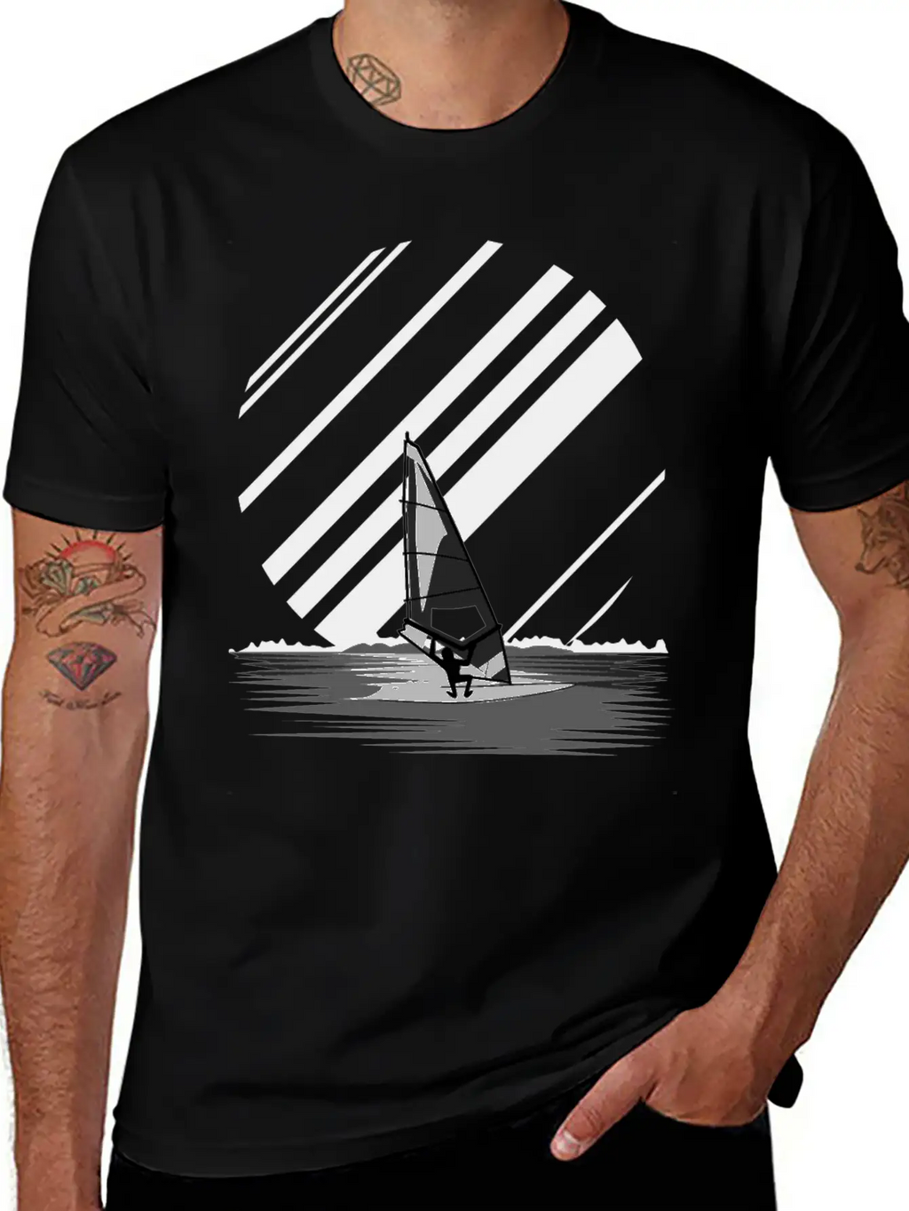 Wind Surfing Oldschool Basic Graphic T-Shirt – Daily Comfort In Soft Cotton