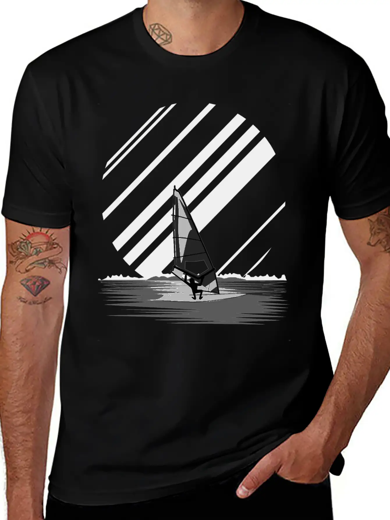 Wind Surfing Oldschool Basic Graphic T-Shirt – Daily Comfort In Soft Cotton