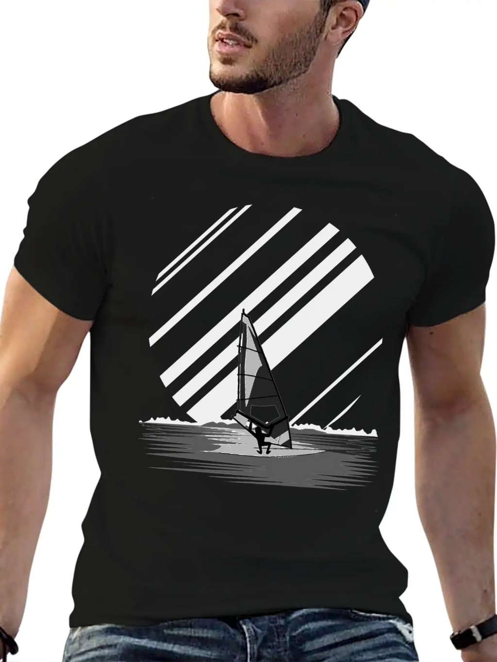 Wind Surfing Oldschool Basic Graphic T-Shirt – Daily Comfort In Soft Cotton