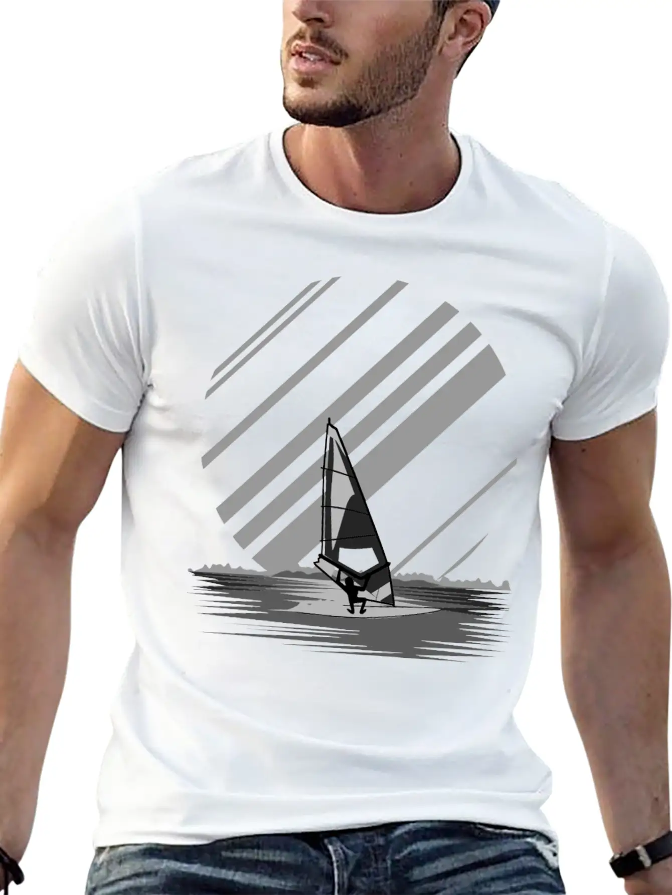 Wind Surfing Oldschool Basic Graphic T-Shirt – Daily Comfort In Soft Cotton