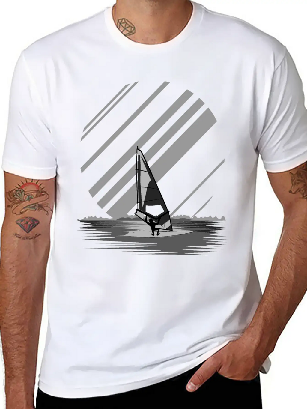 Wind Surfing Oldschool Basic Graphic T-Shirt – Daily Comfort In Soft Cotton