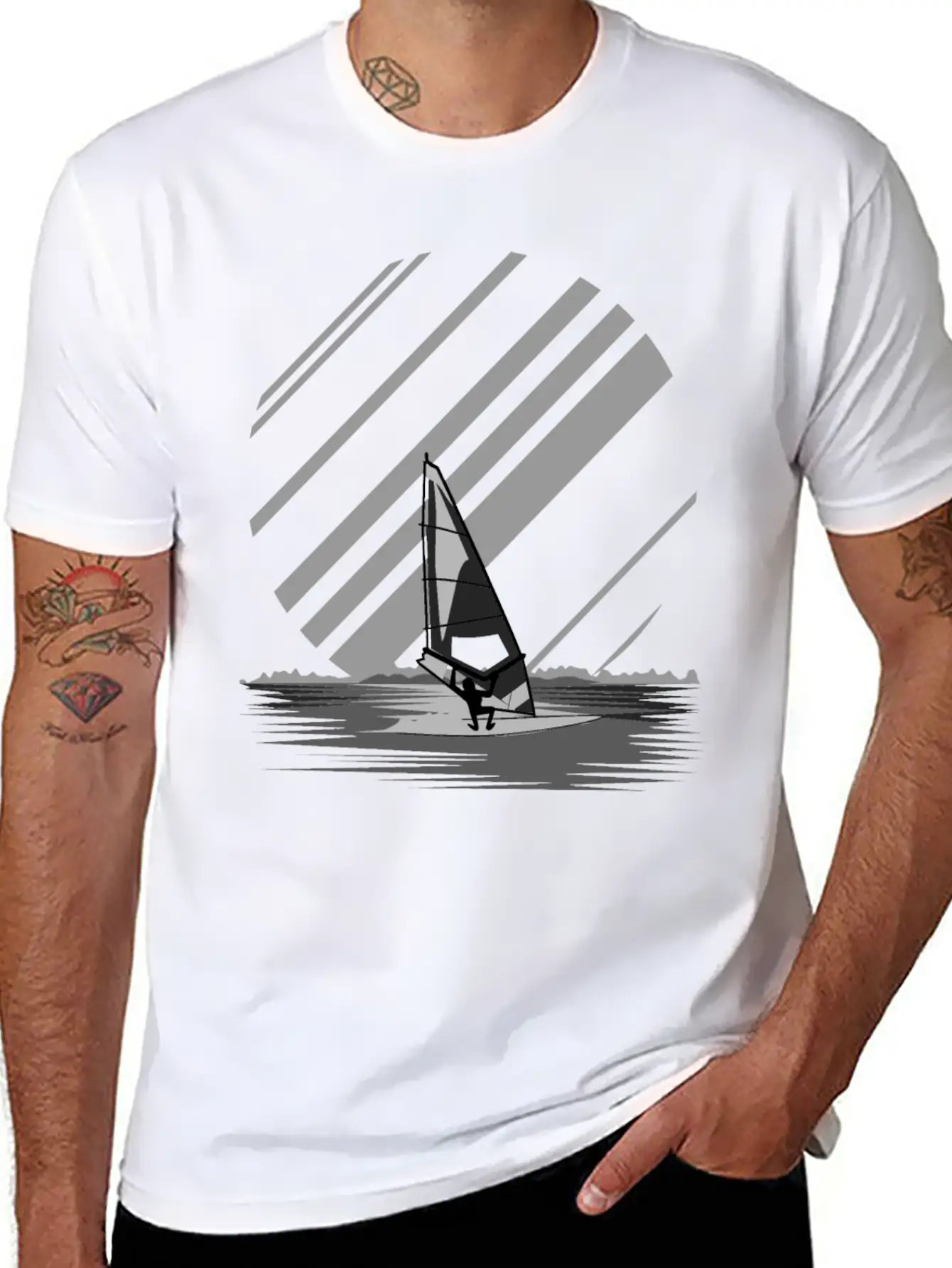 Wind Surfing Oldschool Basic Graphic T-Shirt – Daily Comfort In Soft Cotton