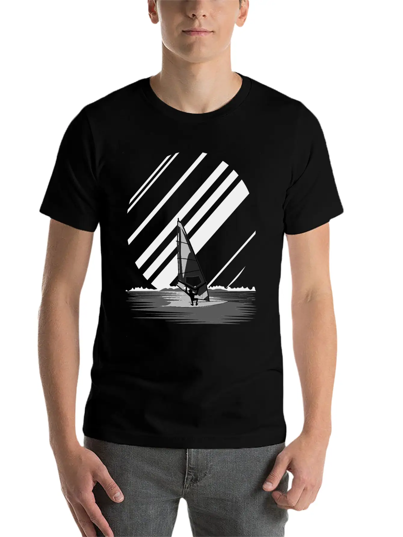 Wind Surfing Oldschool Basic Graphic T-Shirt – Daily Comfort In Soft Cotton
