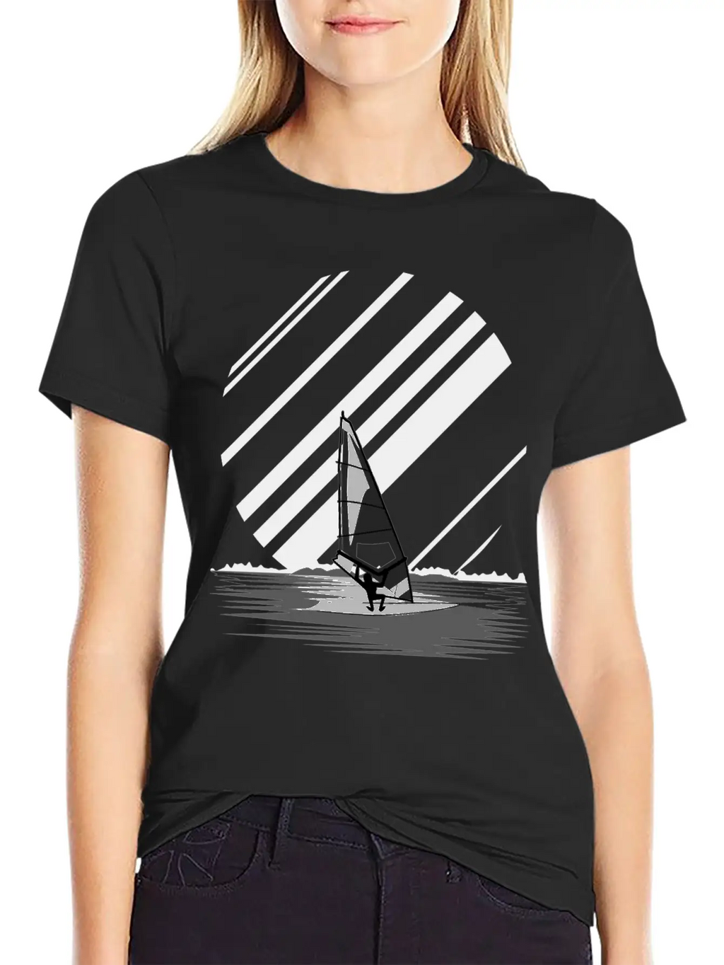 Wind Surfing Oldschool Basic Graphic T-Shirt – Daily Comfort In Soft Cotton