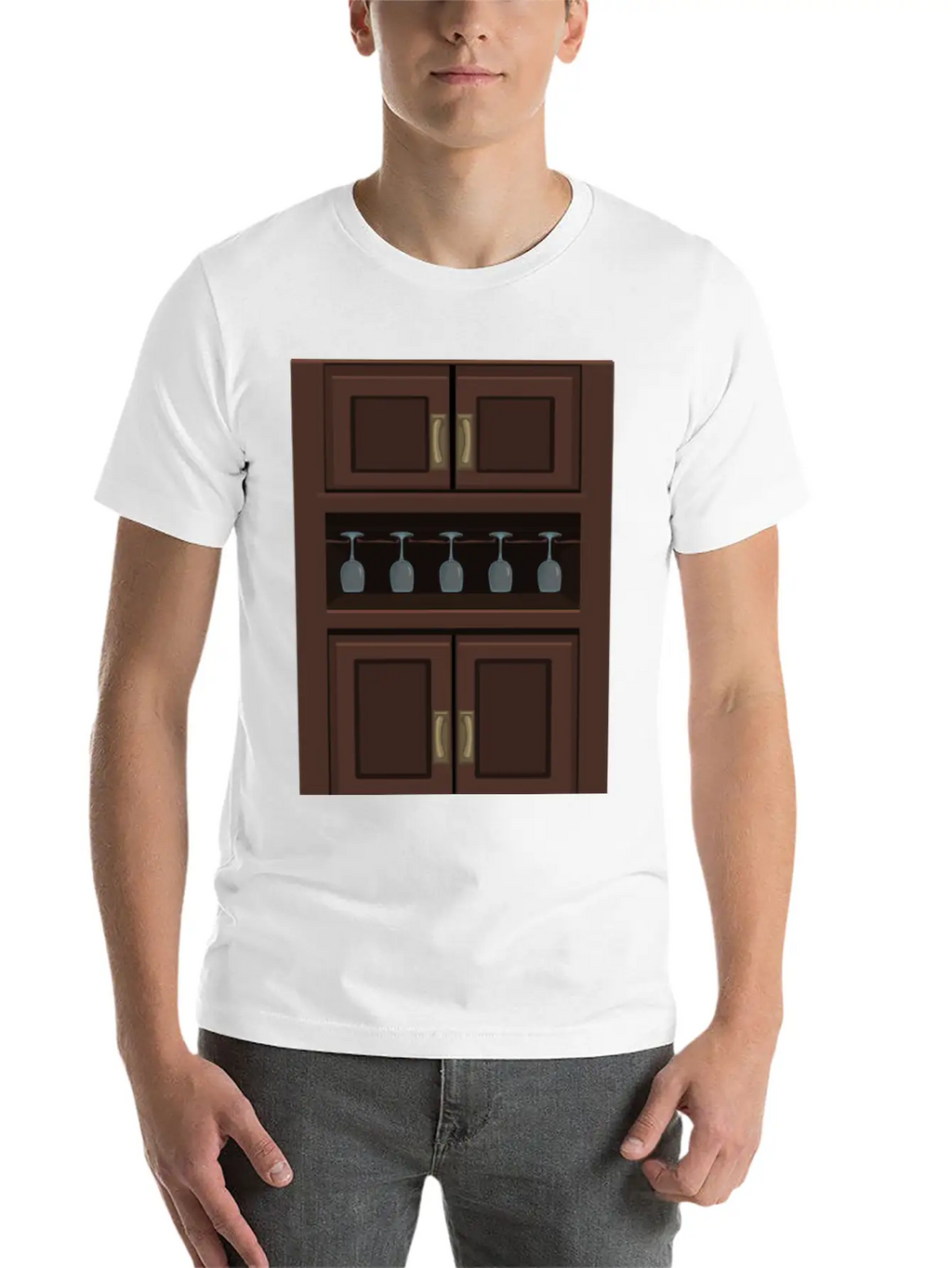 Wine Cabinet From Glitch Relaxed Everyday Tee – Lightweight And Durable Cotton