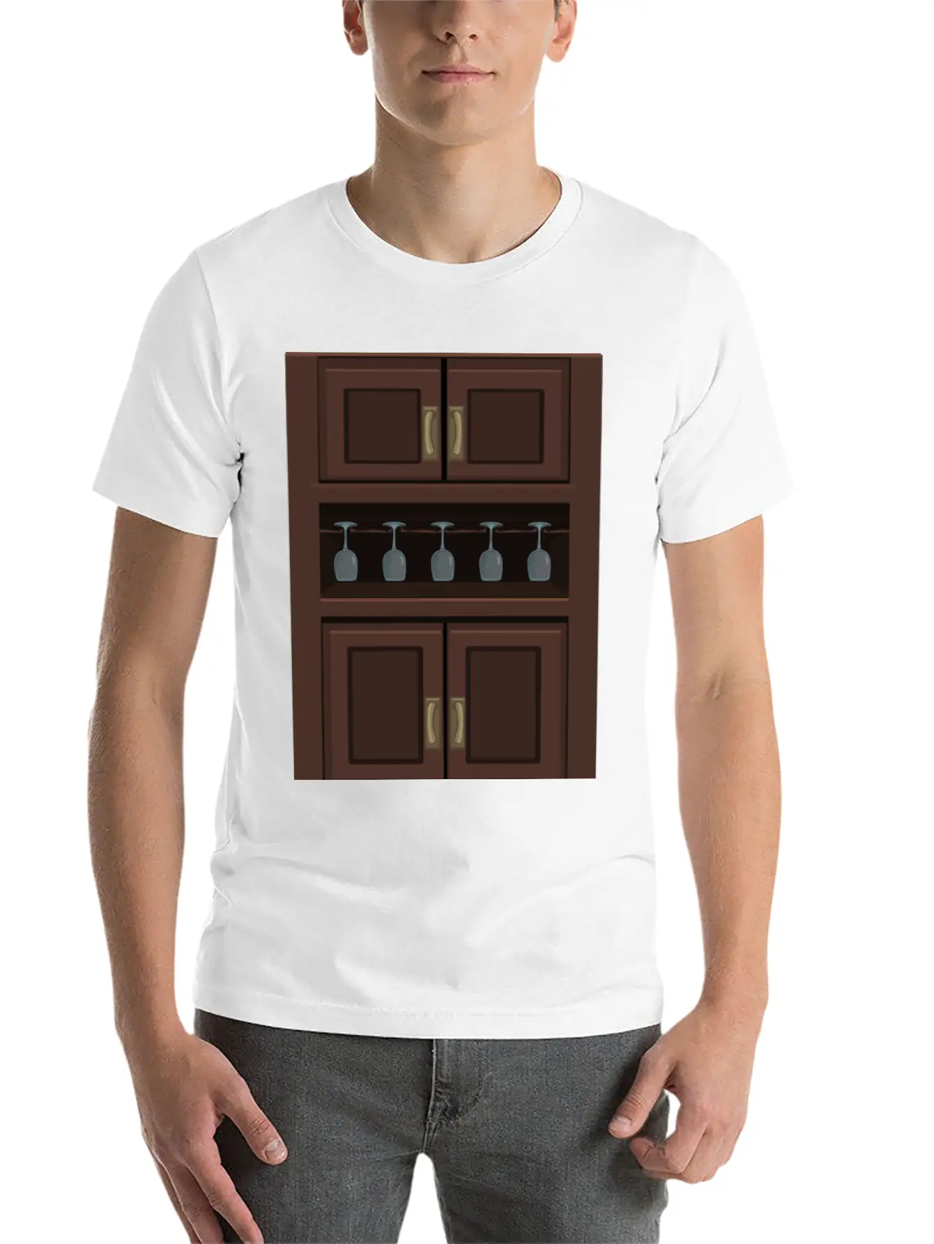 Wine Cabinet From Glitch Relaxed Everyday Tee – Lightweight And Durable Cotton
