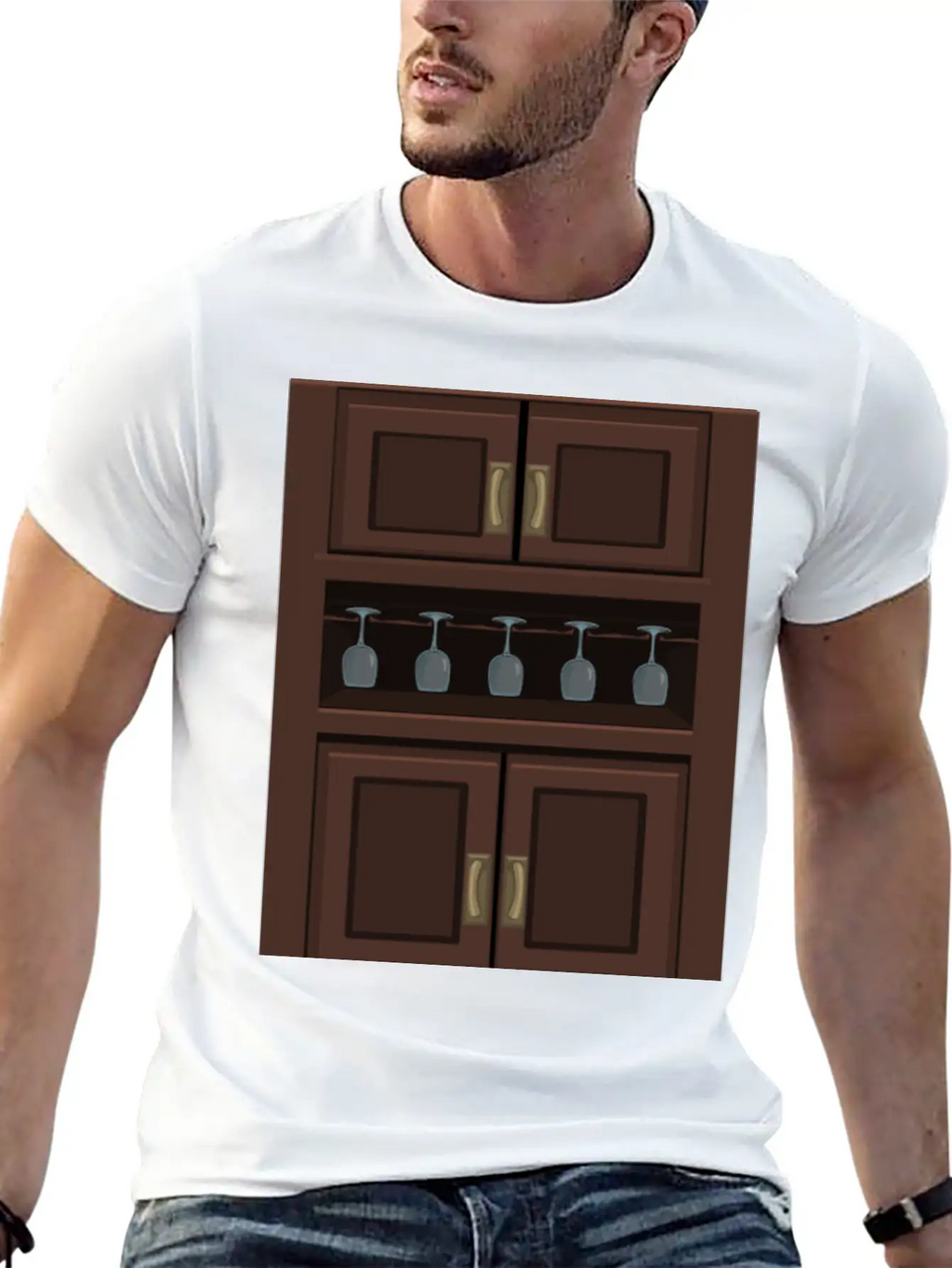 Wine Cabinet From Glitch Relaxed Everyday Tee – Lightweight And Durable Cotton