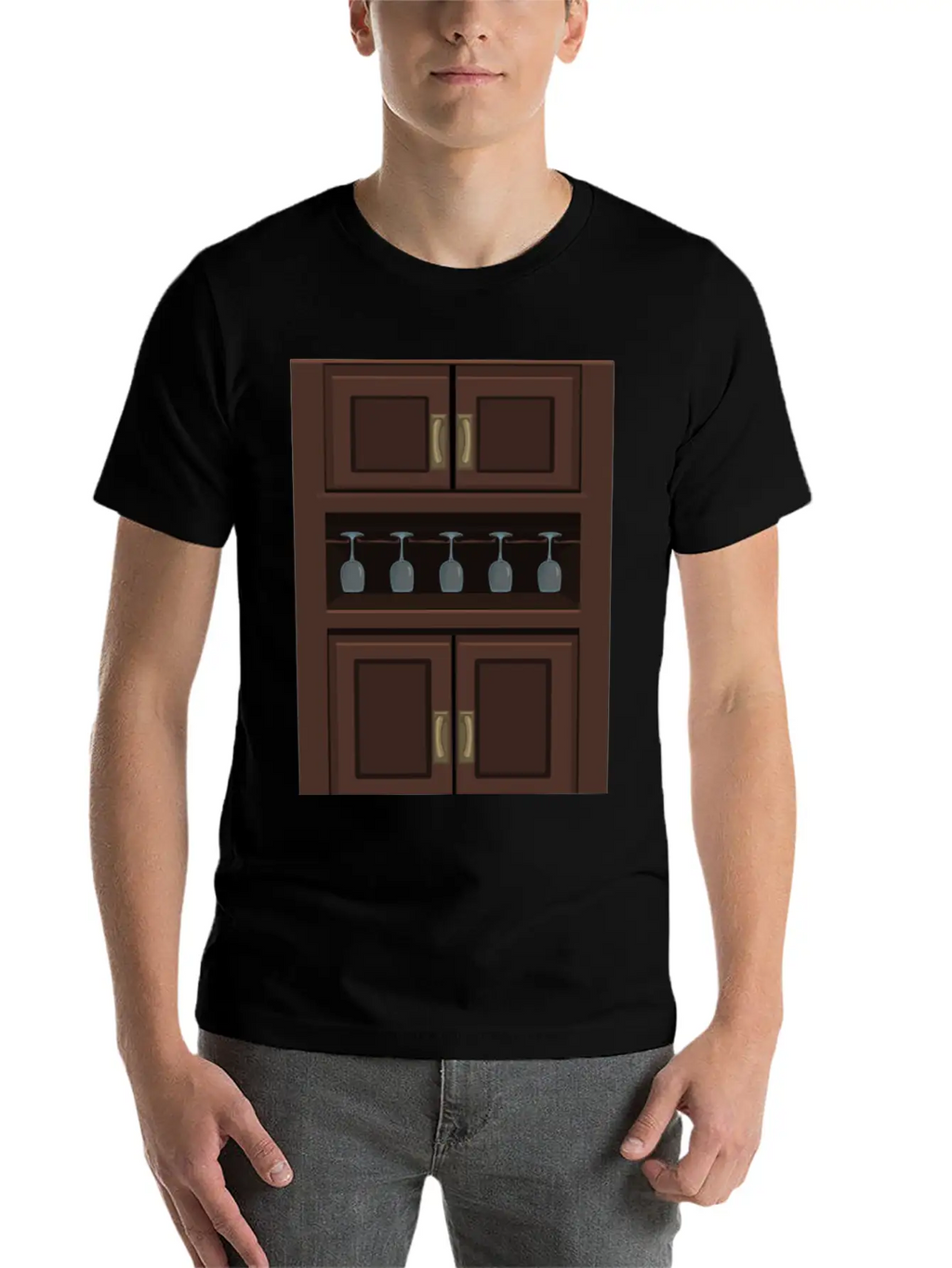 Wine Cabinet From Glitch Relaxed Everyday Tee – Lightweight And Durable Cotton