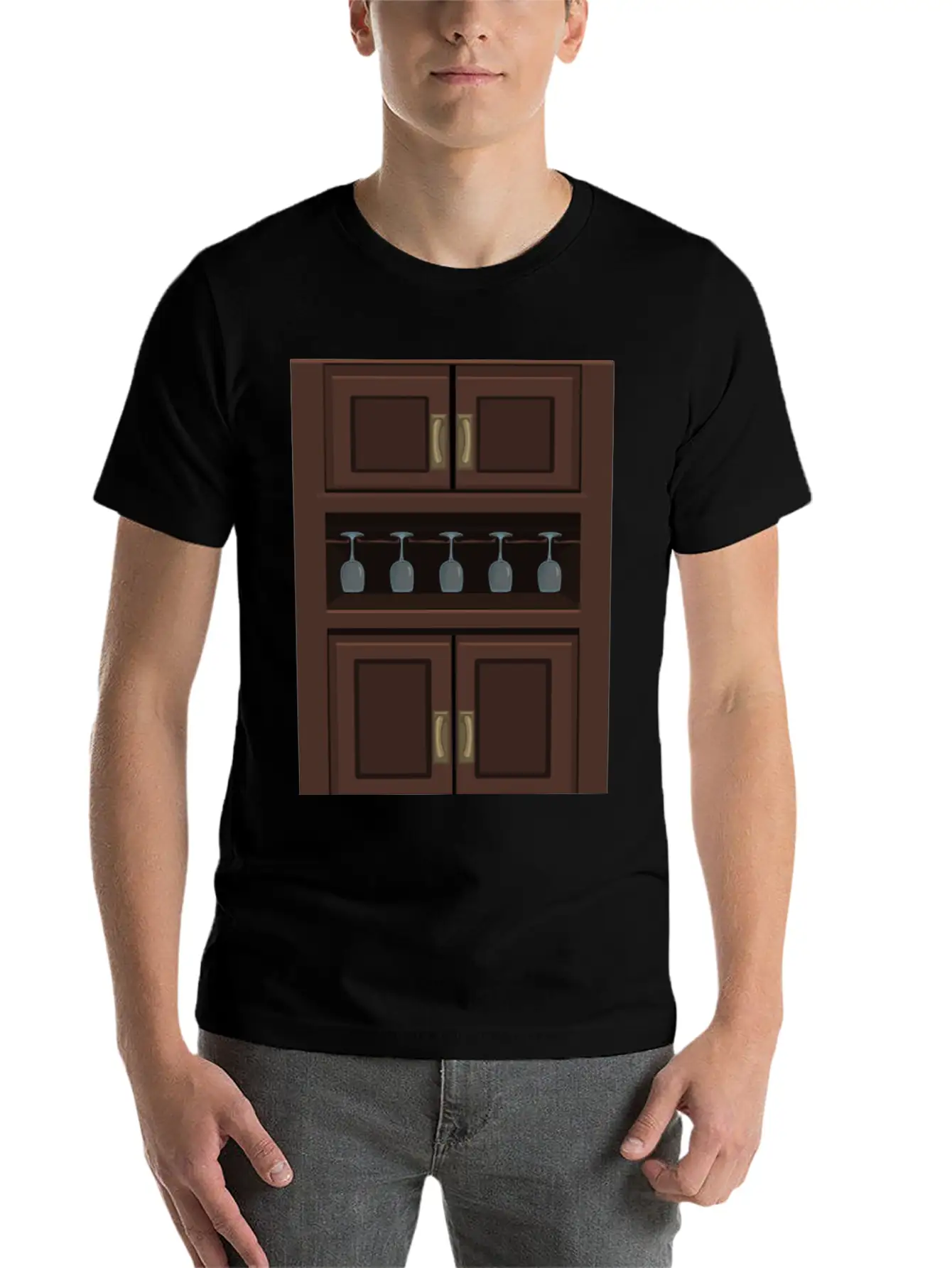 Wine Cabinet From Glitch Relaxed Everyday Tee – Lightweight And Durable Cotton