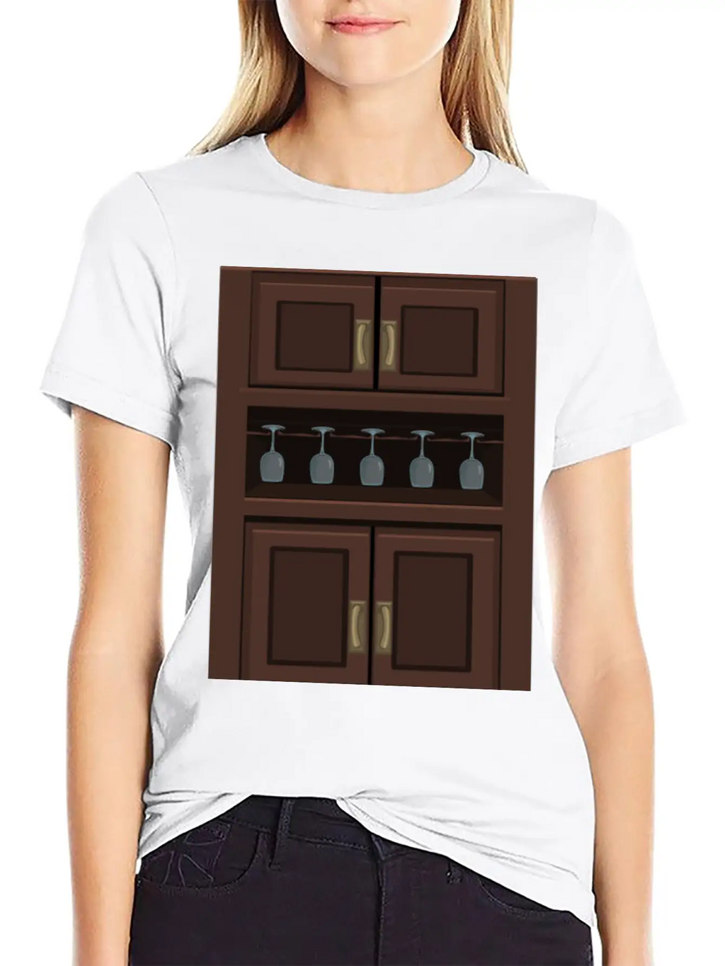 Wine Cabinet From Glitch Relaxed Everyday Tee – Lightweight And Durable Cotton