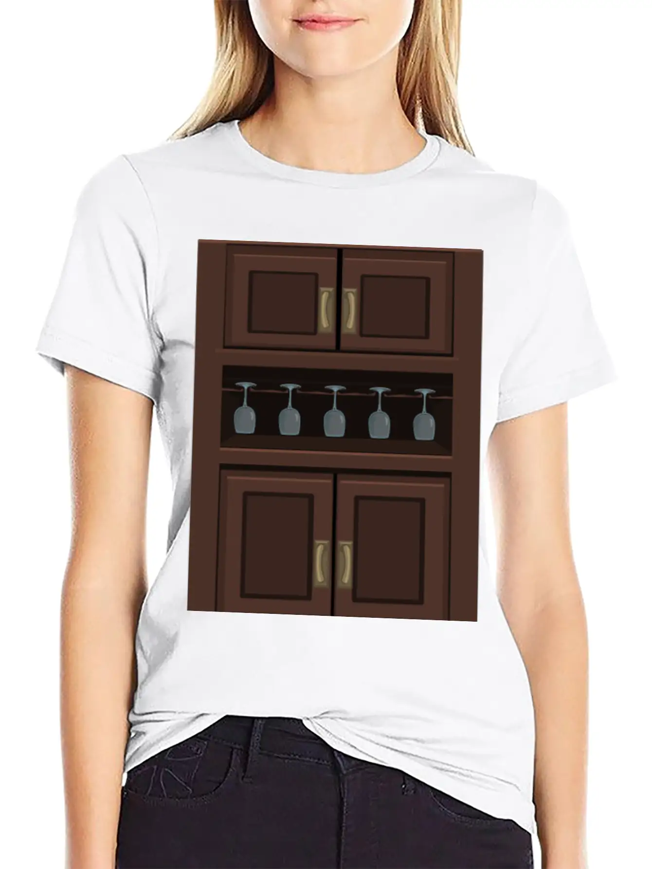 Wine Cabinet From Glitch Relaxed Everyday Tee – Lightweight And Durable Cotton