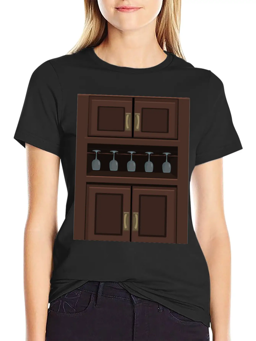 Wine Cabinet From Glitch Relaxed Everyday Tee – Lightweight And Durable Cotton