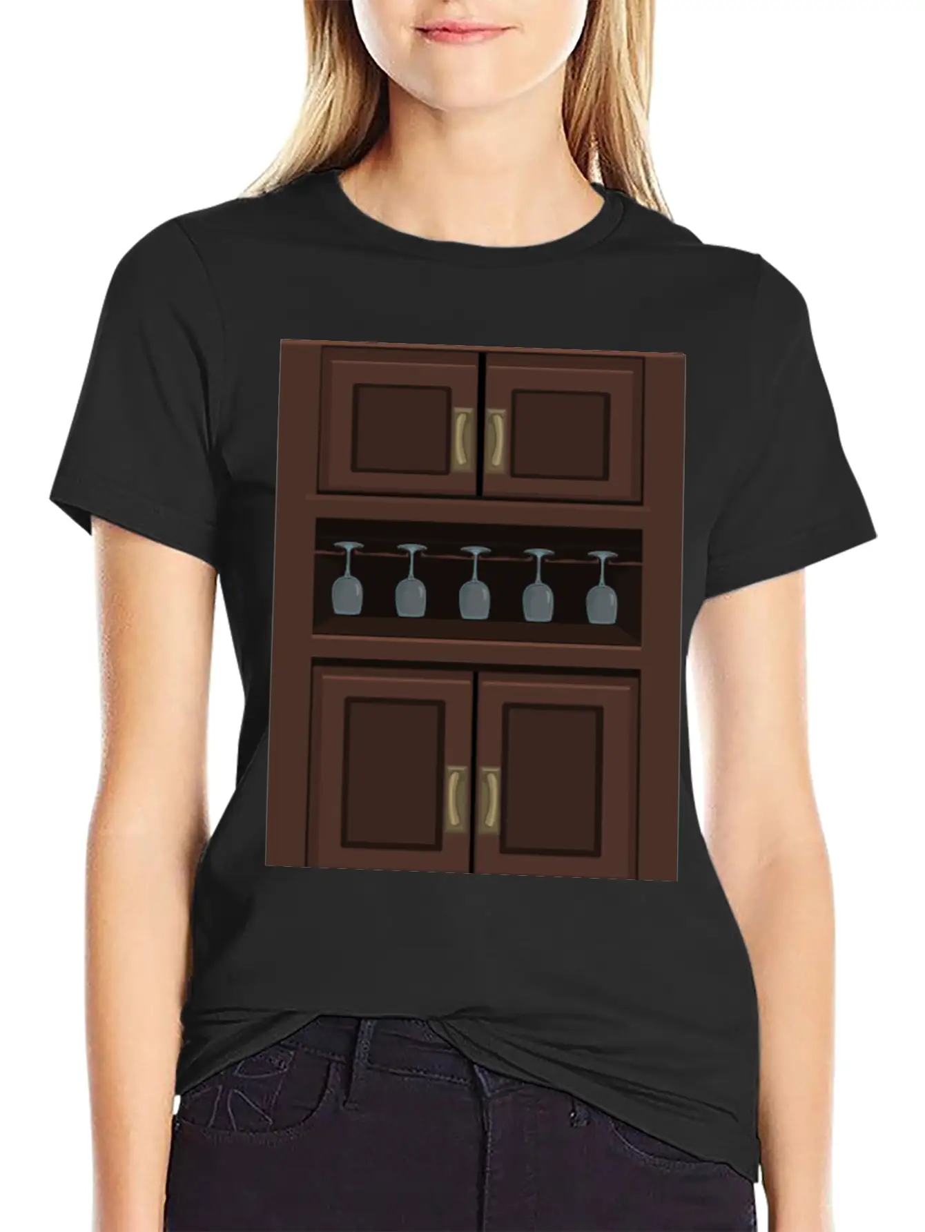 Wine Cabinet From Glitch Relaxed Everyday Tee – Lightweight And Durable Cotton