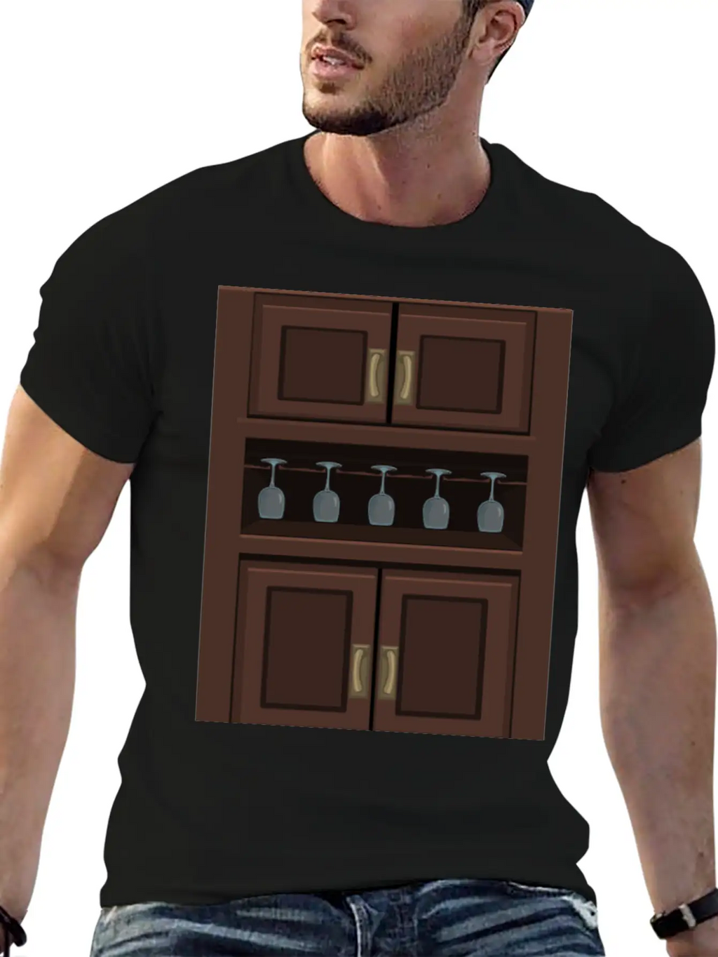 Wine Cabinet From Glitch Relaxed Everyday Tee – Lightweight And Durable Cotton