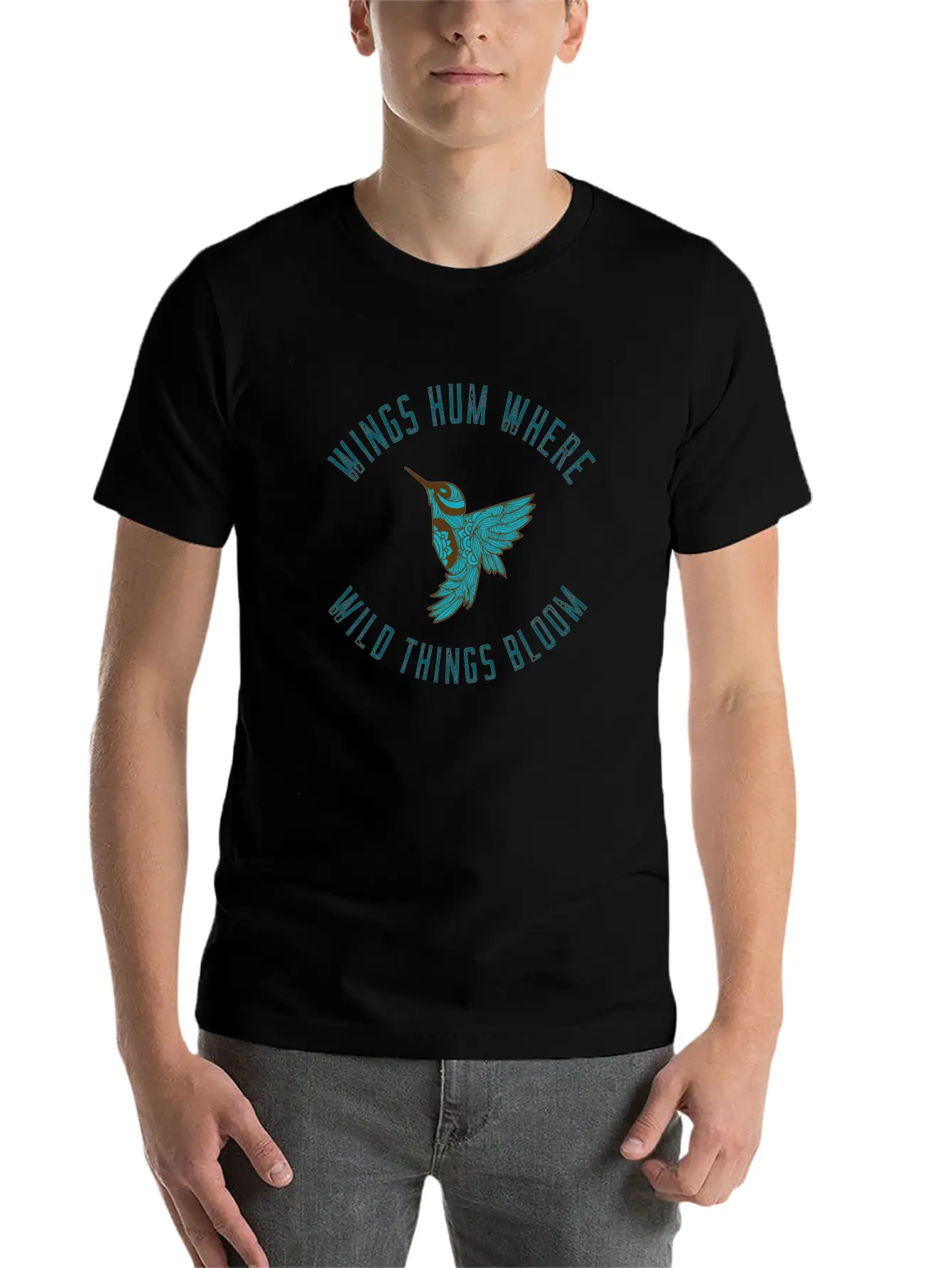Wings Hum Where Wild Things Bloom Classic Cotton Tee – Unisex Comfort For Any Season