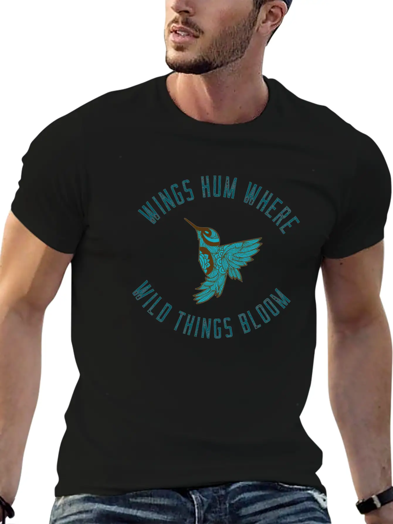 Wings Hum Where Wild Things Bloom Classic Cotton Tee – Unisex Comfort For Any Season