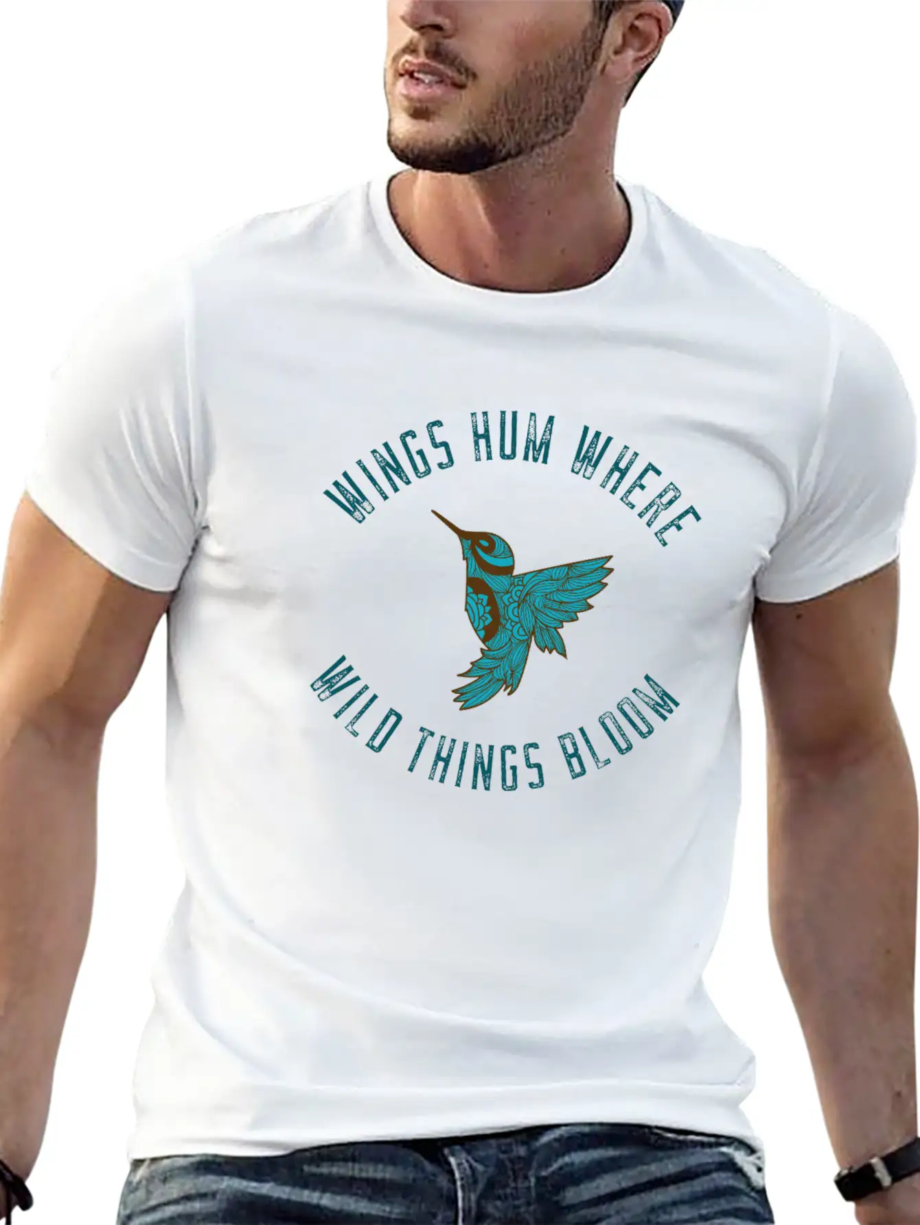 Wings Hum Where Wild Things Bloom Classic Cotton Tee – Unisex Comfort For Any Season