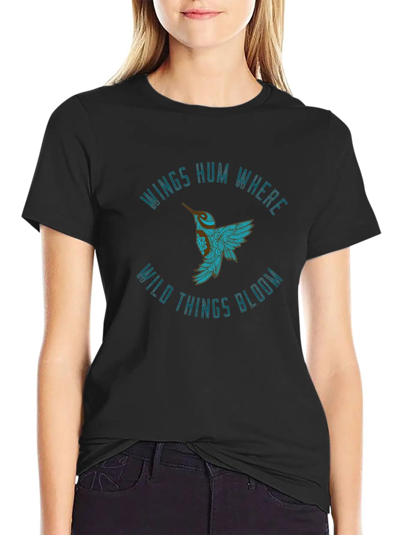 Wings Hum Where Wild Things Bloom Classic Cotton Tee – Unisex Comfort For Any Season