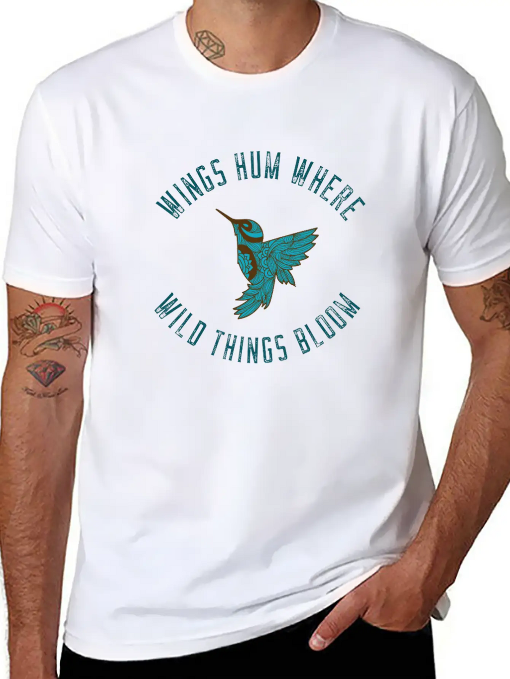 Wings Hum Where Wild Things Bloom Classic Cotton Tee – Unisex Comfort For Any Season