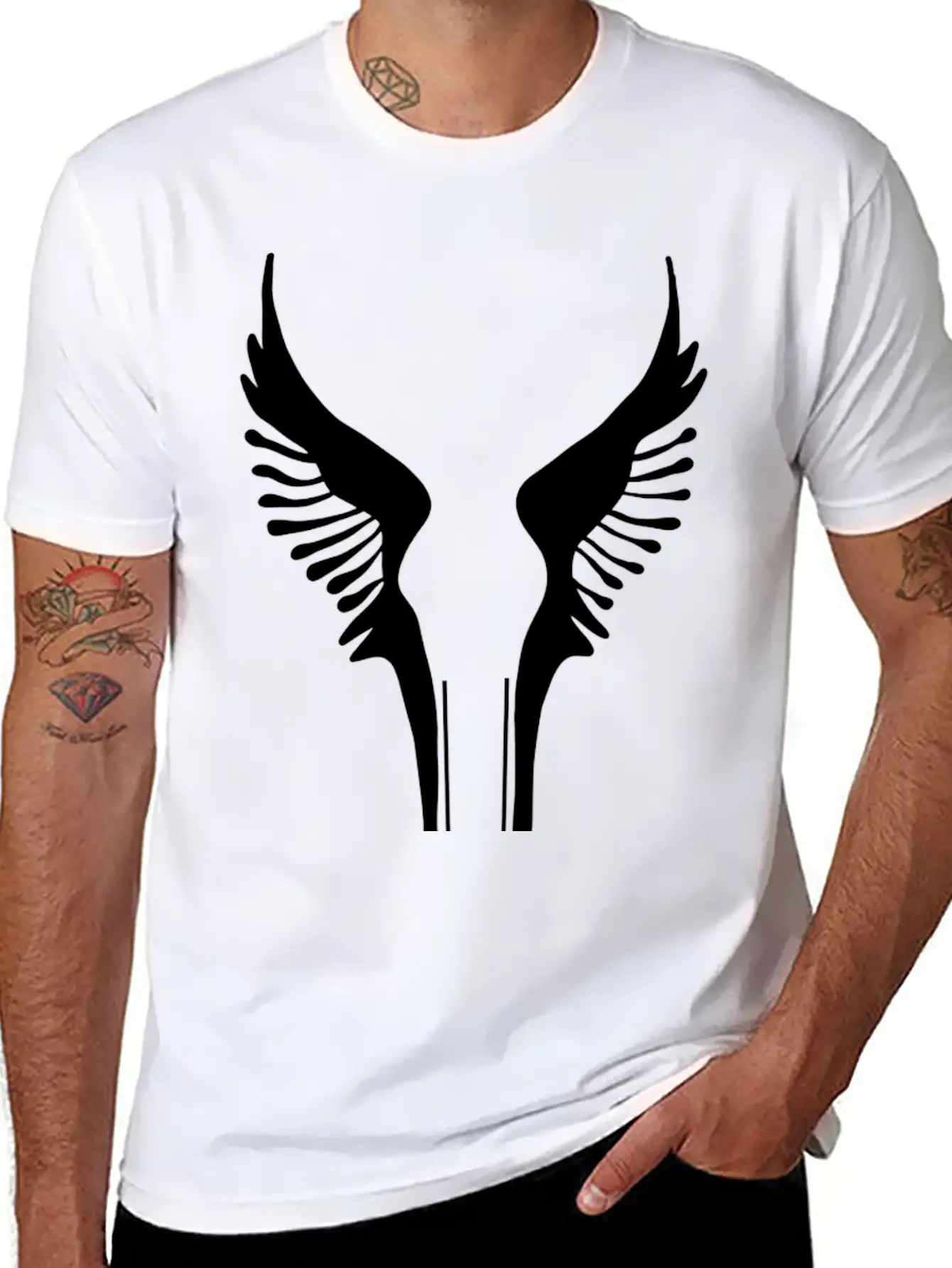 Wings Icon Essential Cotton Tee For Daily Outfits – Unisex Style