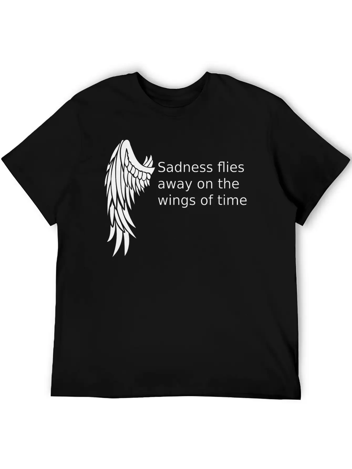 Wings T-shirt Gifts /sadness Flies Away Breathable Soft Cotton T-Shirt – Timeless Casual Look