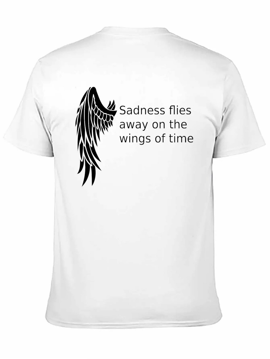 Wings T-shirt Gifts /sadness Flies Away Breathable Soft Cotton T-Shirt – Timeless Casual Look