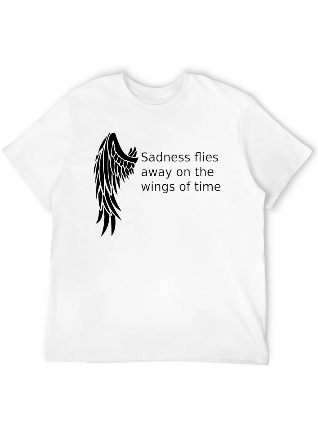 Wings T-shirt Gifts /sadness Flies Away Breathable Soft Cotton T-Shirt – Timeless Casual Look