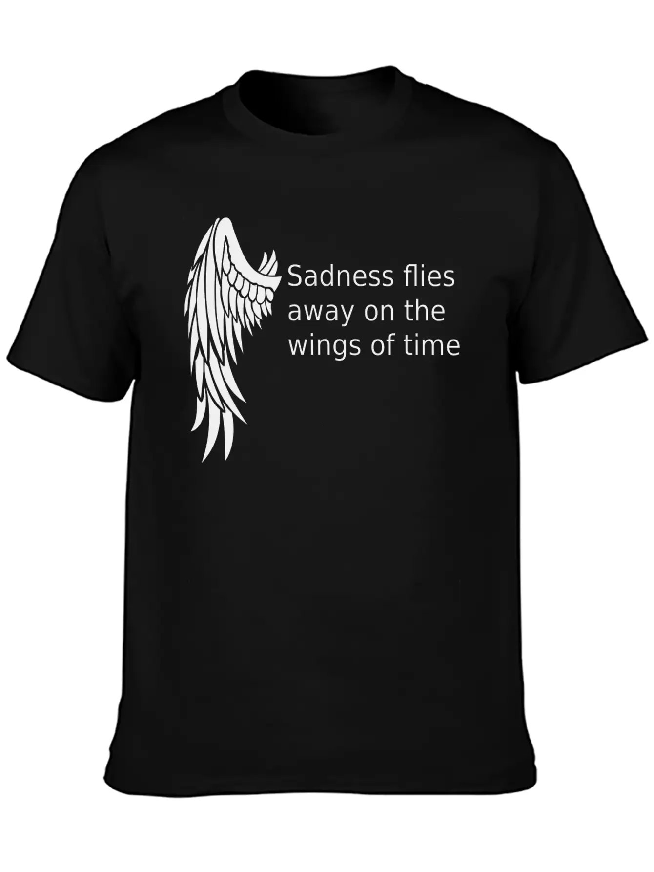 Wings T-shirt Gifts /sadness Flies Away Breathable Soft Cotton T-Shirt – Timeless Casual Look