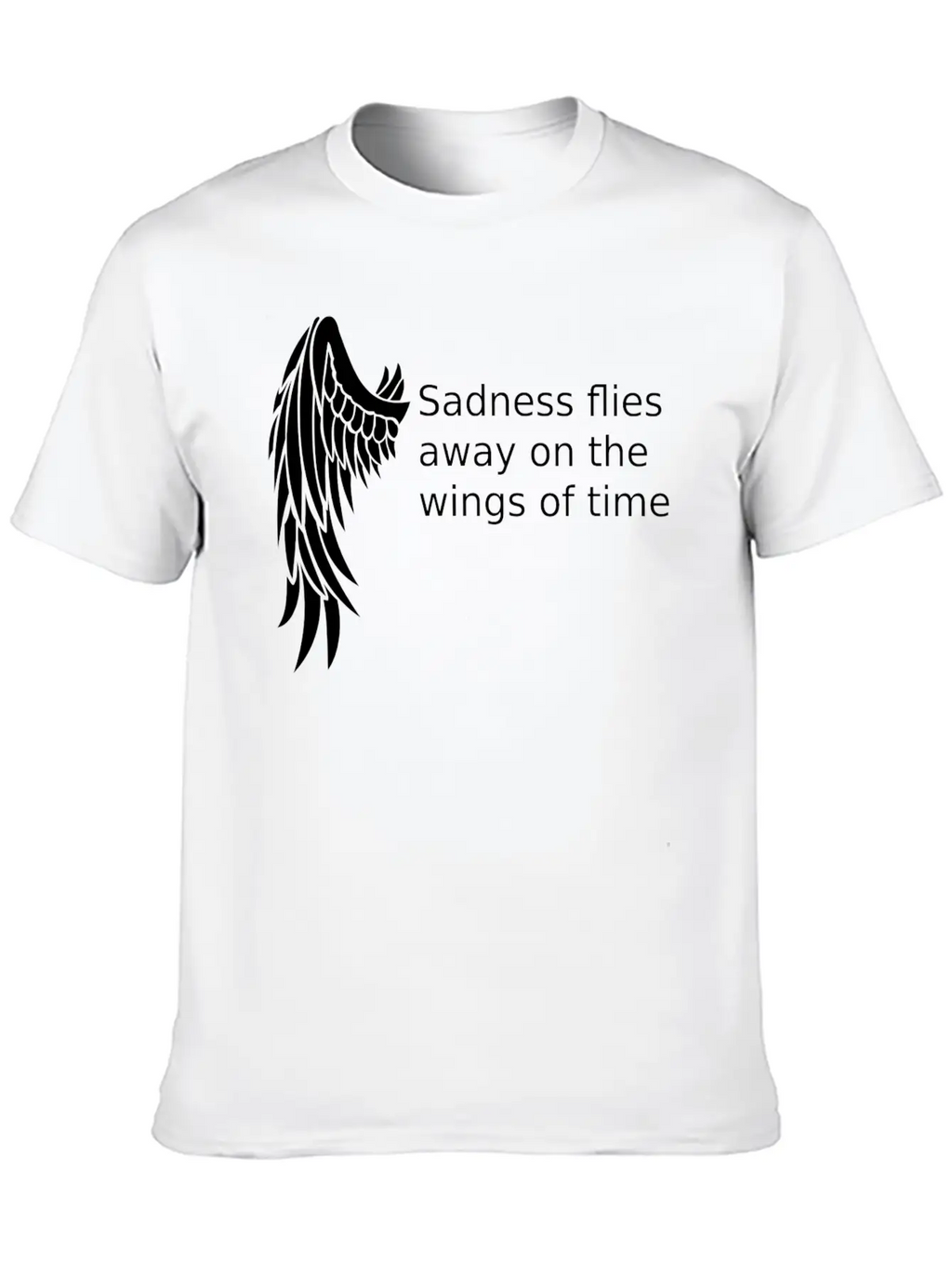 Wings T-shirt Gifts /sadness Flies Away Breathable Soft Cotton T-Shirt – Timeless Casual Look