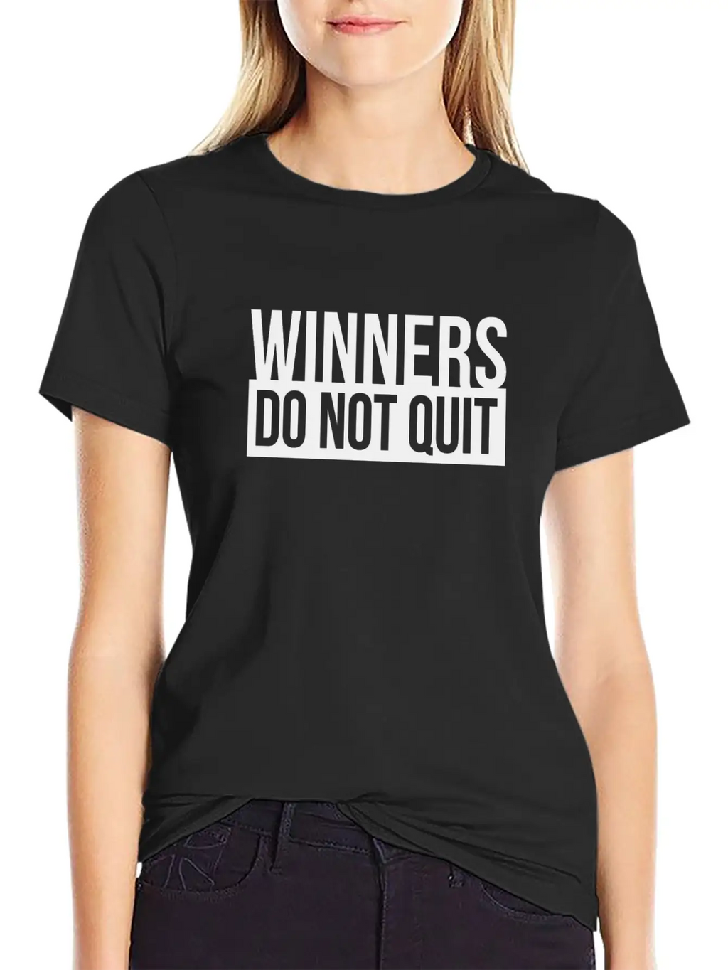 WINNERS DO NOT QUIT MOTIVATION INSPIRATION QUOTE Breathable Soft Cotton T-Shirt – Timeless Casual Look