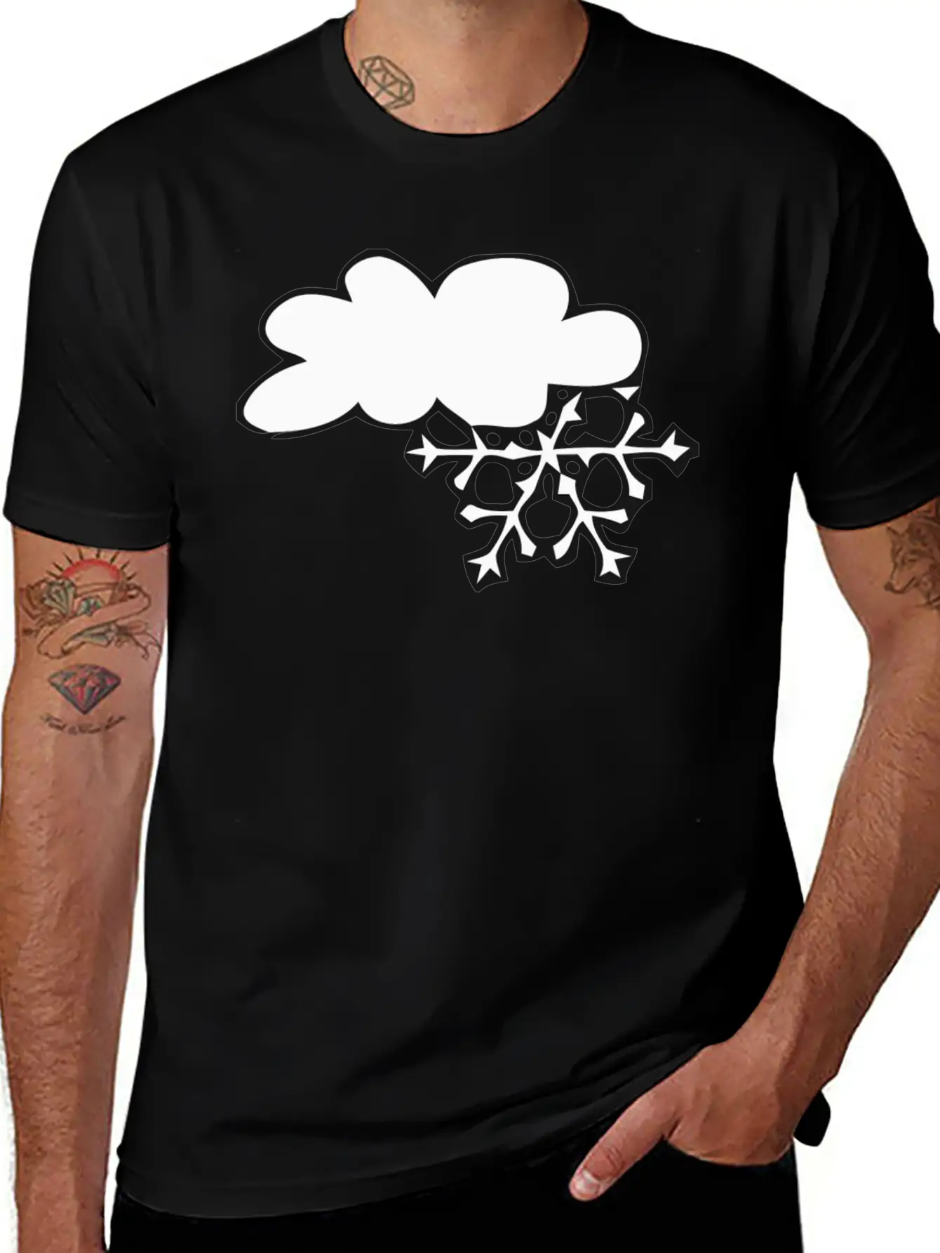 Winter Cloud Snow Flake Timeless Short Sleeve Tee – Comfy And Minimalist Design