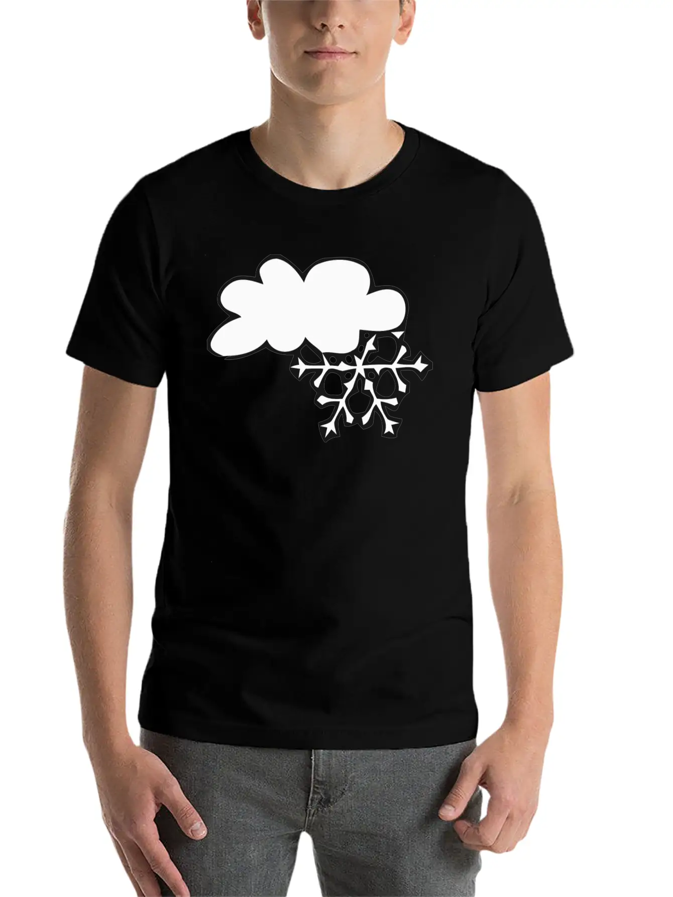 Winter Cloud Snow Flake Timeless Short Sleeve Tee – Comfy And Minimalist Design