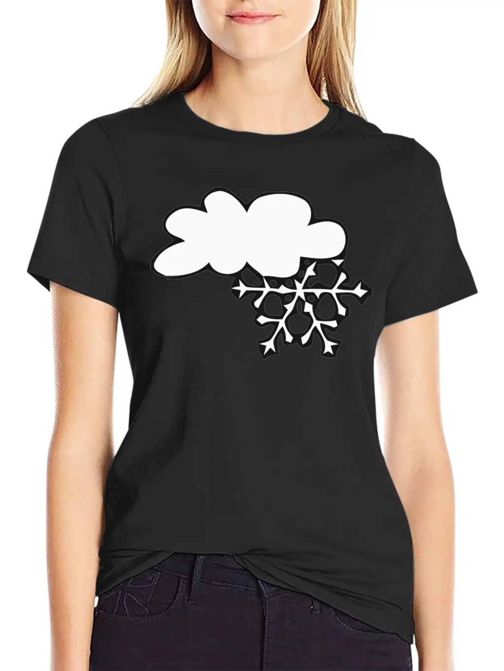 Winter Cloud Snow Flake Timeless Short Sleeve Tee – Comfy And Minimalist Design