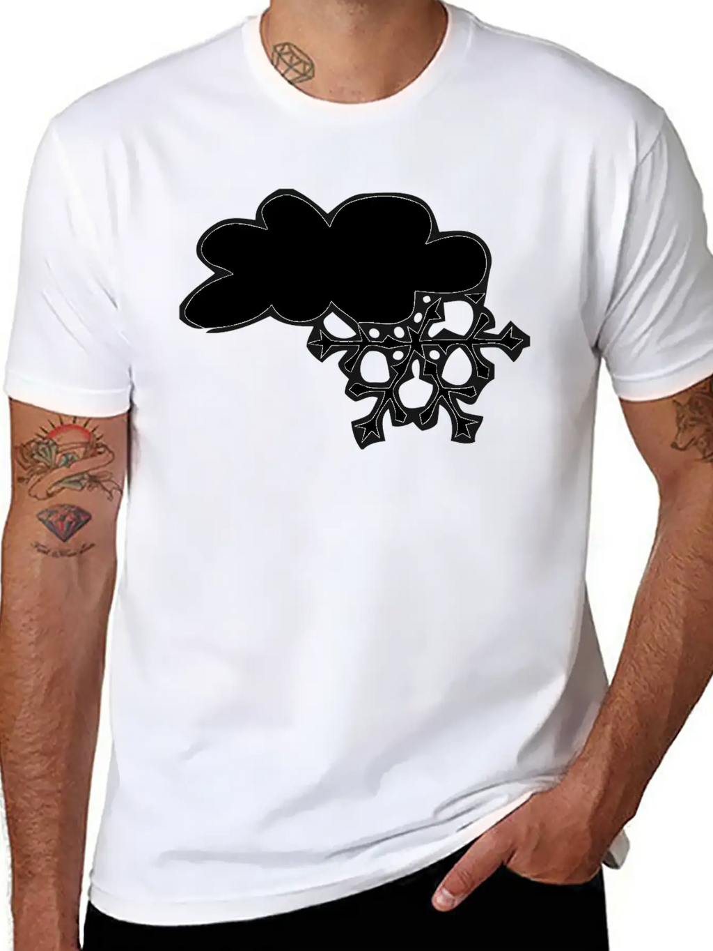 Winter Cloud Snow Flake Timeless Short Sleeve Tee – Comfy And Minimalist Design