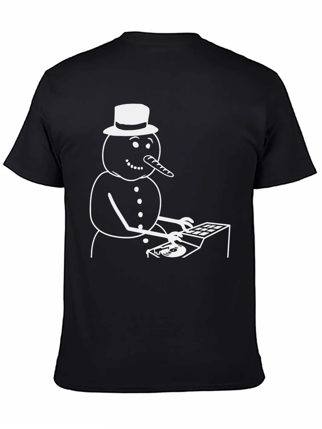 Winter DJ Snowman Mixer Mixing Console Music Party Timeless Short Sleeve Tee – Comfy And Minimalist Design