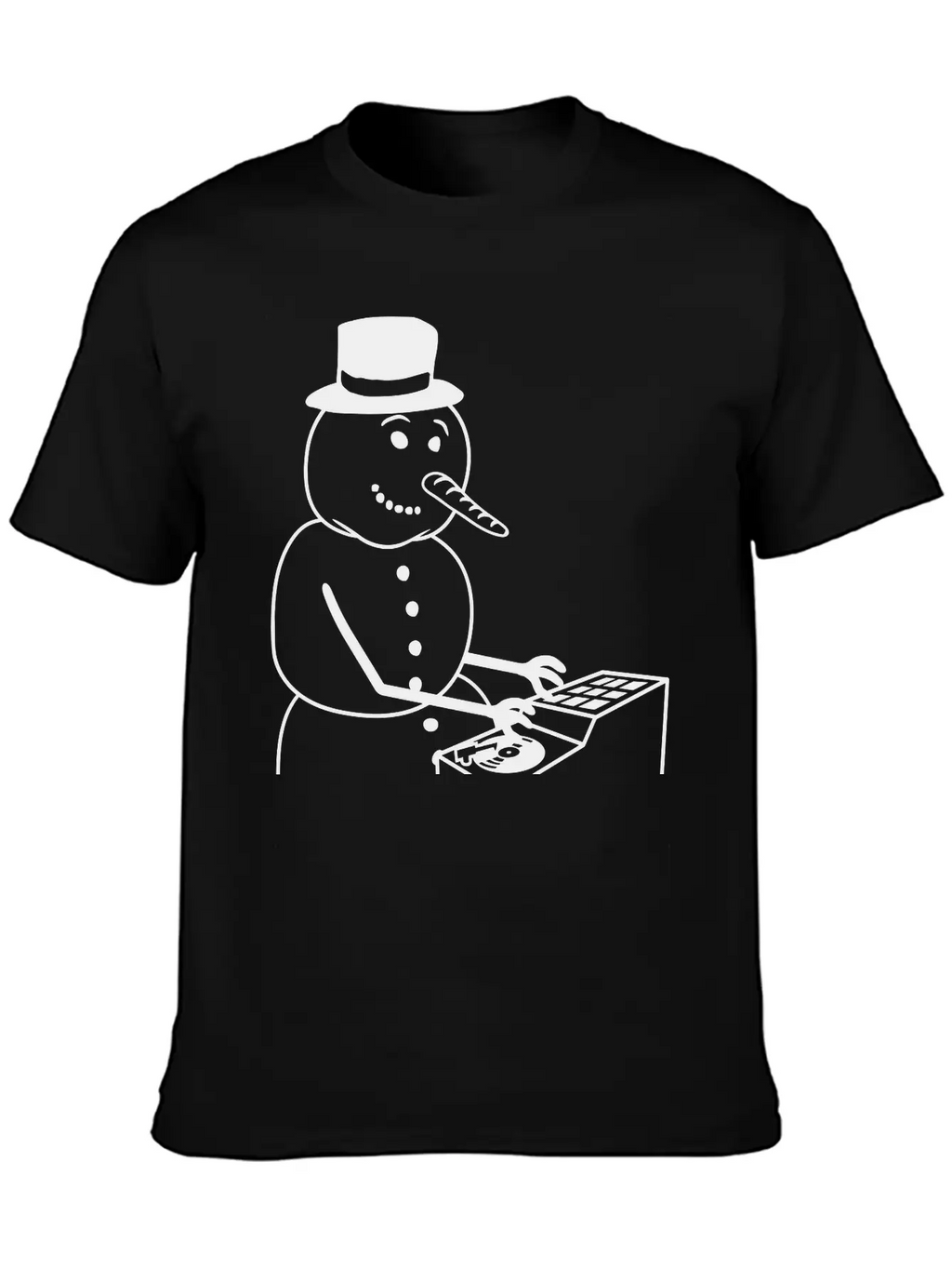 Winter DJ Snowman Mixer Mixing Console Music Party Timeless Short Sleeve Tee – Comfy And Minimalist Design