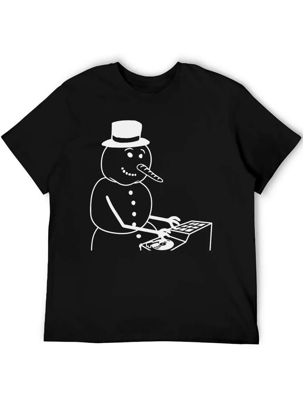 Winter DJ Snowman Mixer Mixing Console Music Party Timeless Short Sleeve Tee – Comfy And Minimalist Design