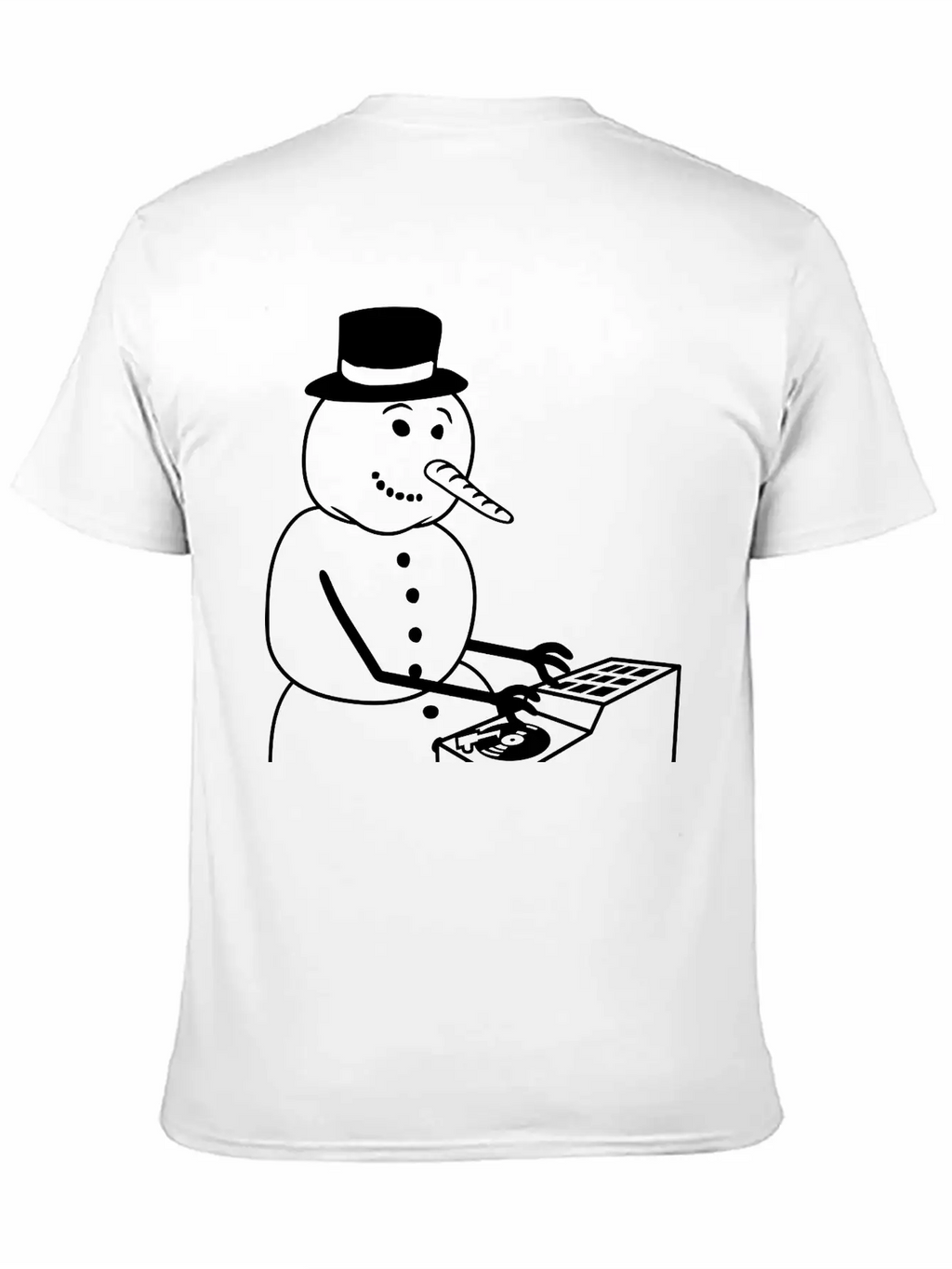 Winter DJ Snowman Mixer Mixing Console Music Party Timeless Short Sleeve Tee – Comfy And Minimalist Design