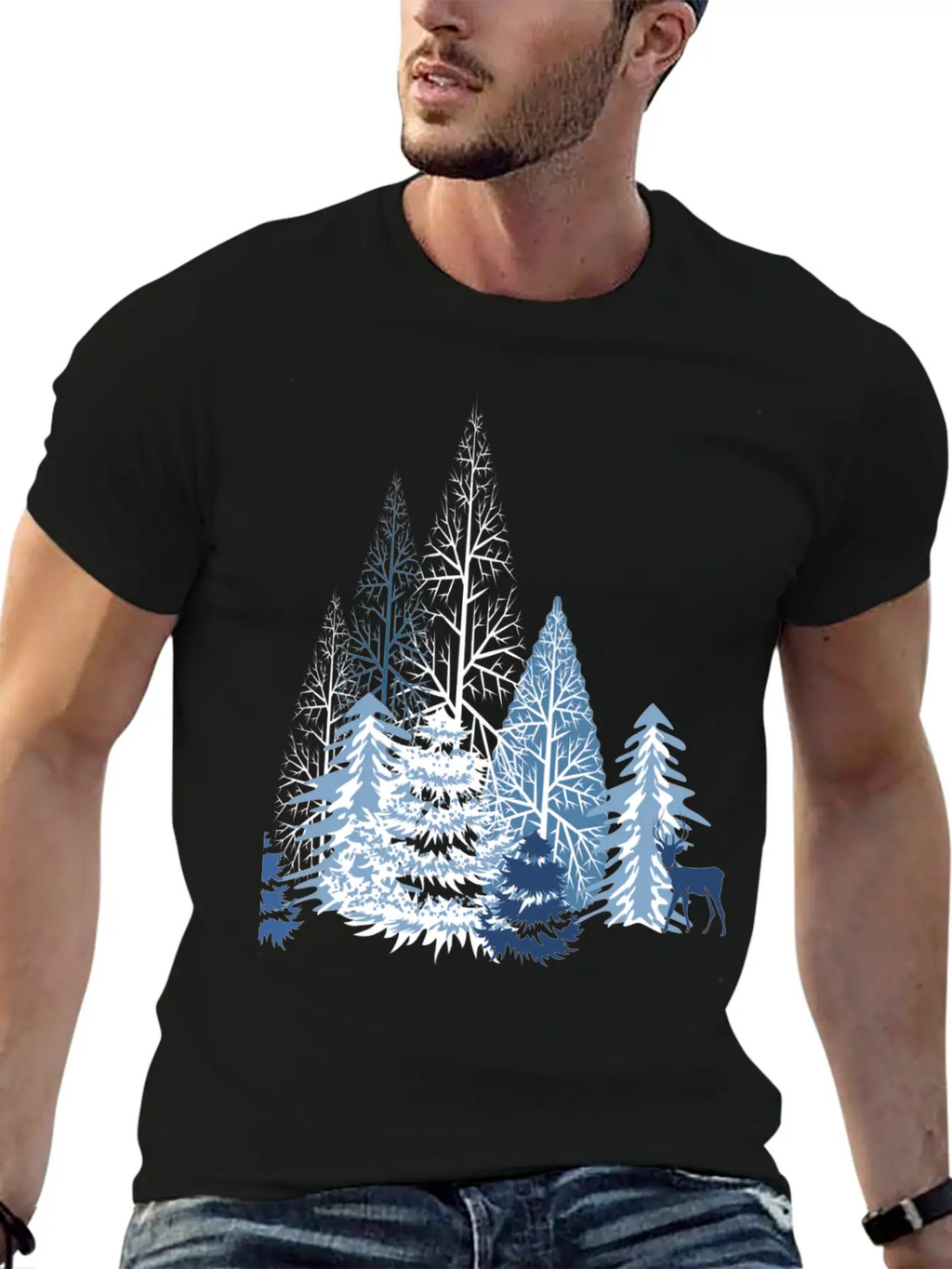 Winter Forest Classic Cotton Tee – Unisex Comfort For Any Season