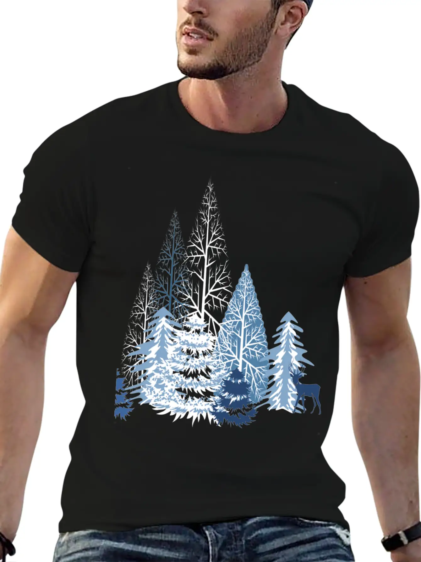 Winter Forest Classic Cotton Tee – Unisex Comfort For Any Season